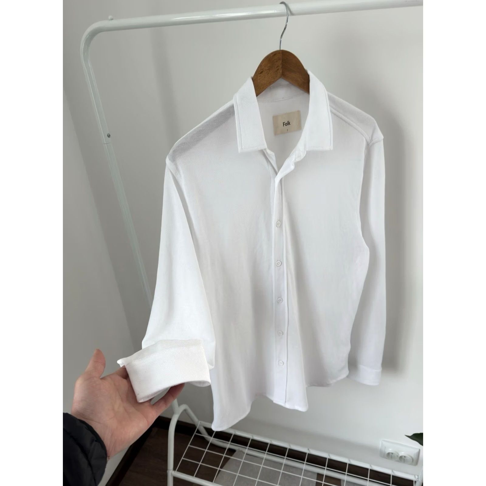 Folk VINTAGE Folk Button-Up Shirt L Men White Long Sleeve Casual Vintage 90s Classic Designer Streetwear Fourmal Y2K Luxary Italy Germany Pattern: Plaid Size US L / EU 52-54 / 3 - 4 Thumbnail