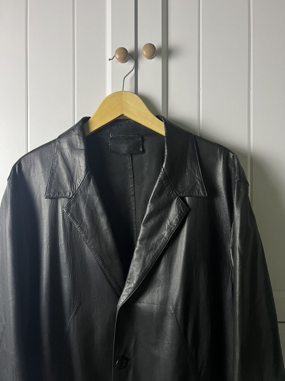 Prada 2000’s Prada Blazer Leather Jacket Size US L / EU 52-54 / 3 - 3 Thumbnail