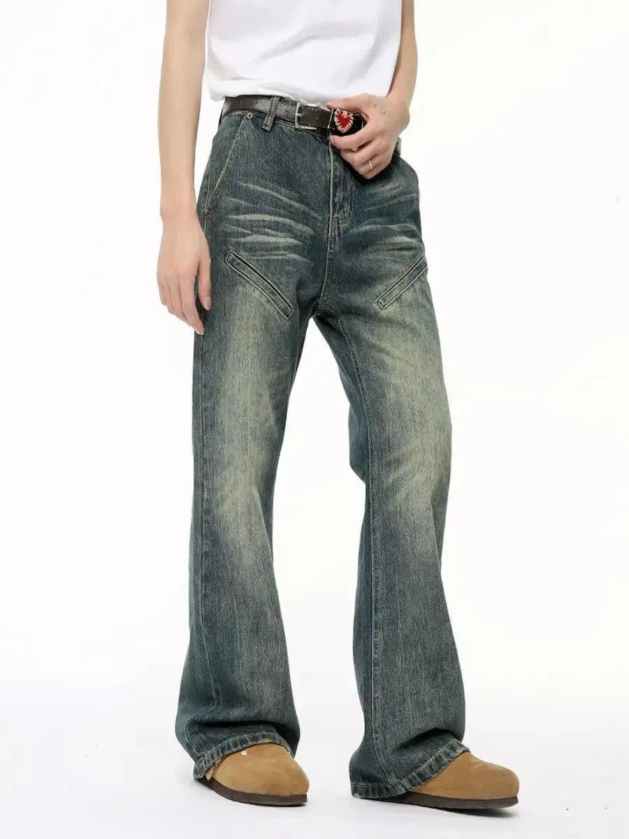 Japanese Brand Retro loose high street micro flared jeans Size US 32 / EU 48 - 2 Thumbnail