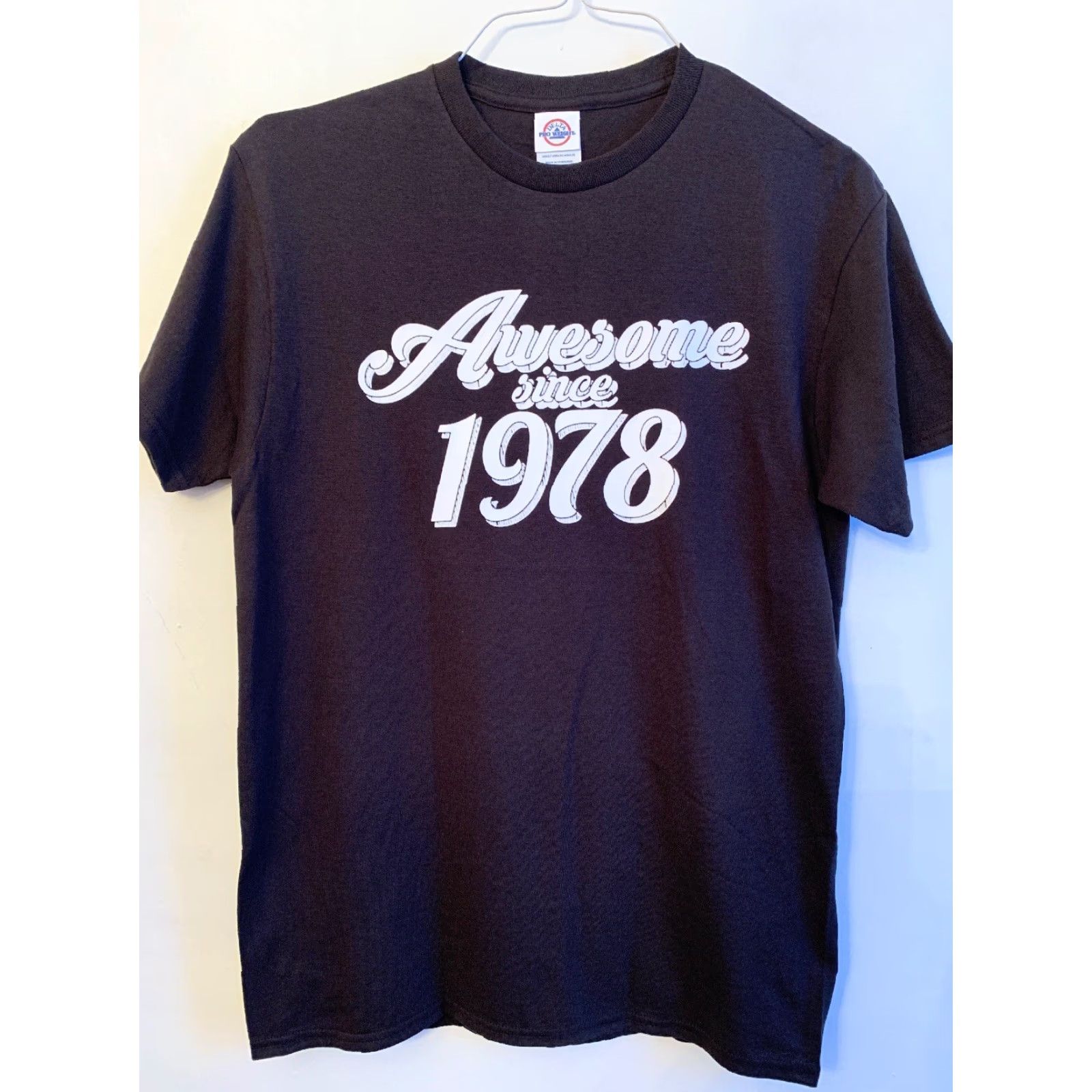 Delta Medium Men's Tshirt Black "Awesome Since 1978" Novelty New NWOT Size US M / EU 48-50 / 2 - 2 Thumbnail