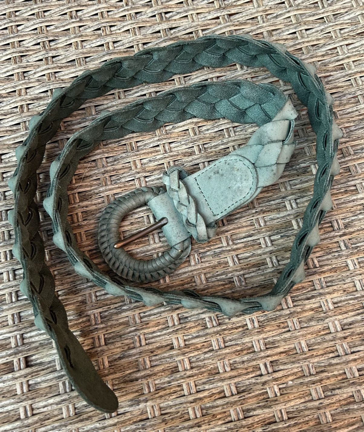 Margaret Howell Margaret Howell Nubuck Leather Pleated Belt Turquoise Size ONE SIZE - 4 Thumbnail