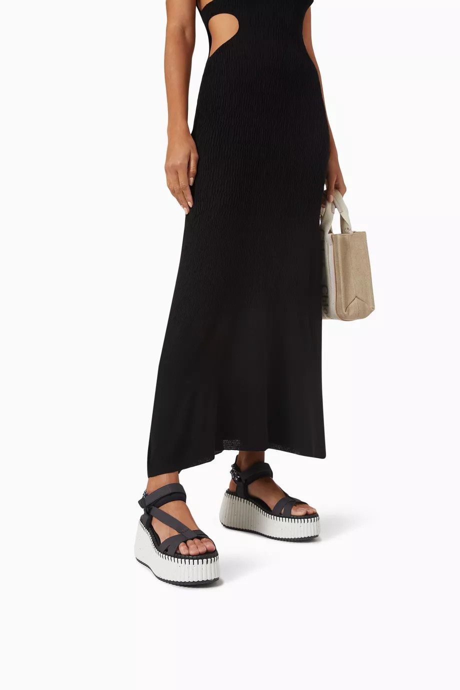 Chloe oc11z0525 Nama Wedge Sandals in Black Size US 7 / IT 37 - 2 Thumbnail