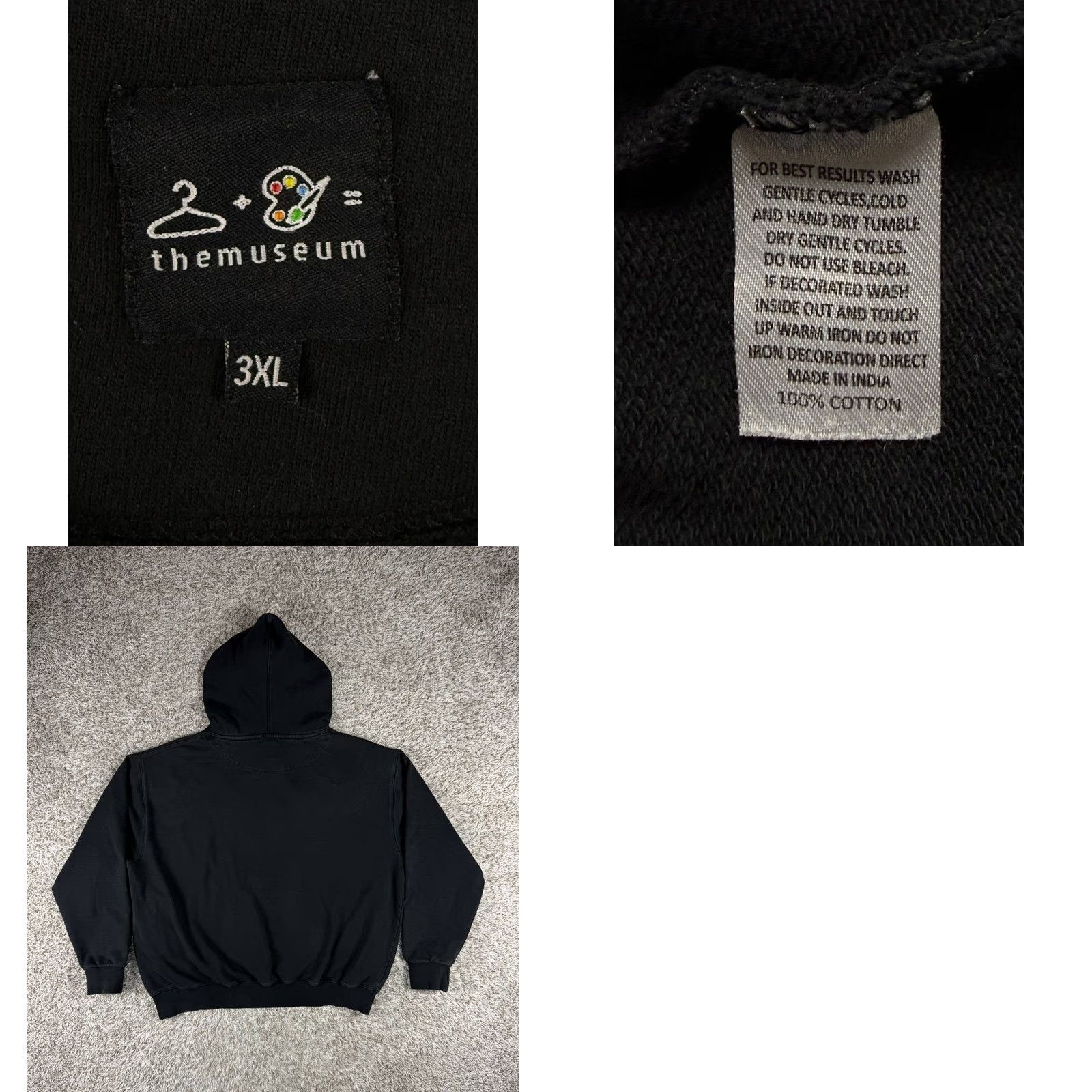 Logo 7 VINTAGE The Museum DC Embroidered Logo Black Hoodie Men 3XL Size US XXL / EU 58 / 5 - 8 Thumbnail