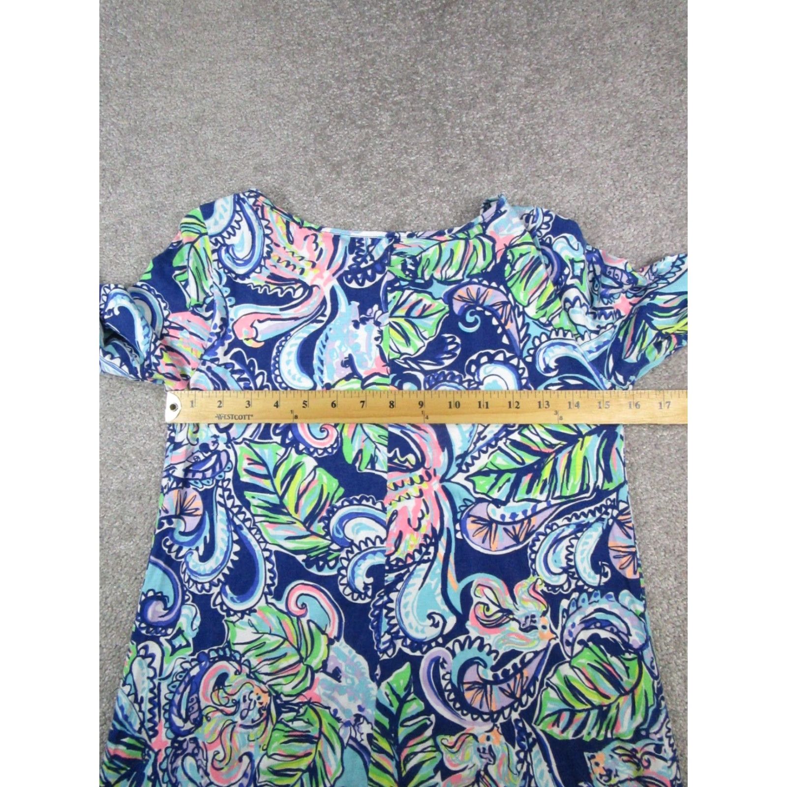 Lilly Pulitzer Lilly Pulitzer Dress Womens XS Blue Green Pink Floral Cotton Size XS / US 0-2 / IT 36-38 - 5 Thumbnail