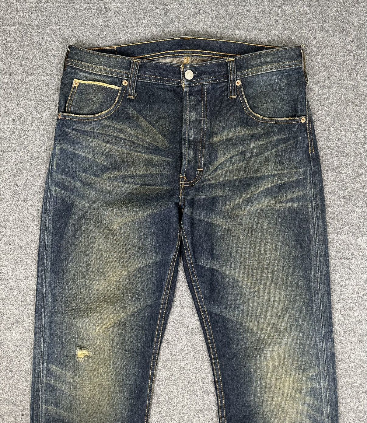 Levi's × Vintage Levi’s- Vintage 501 Buckley Back Indigo Big E Selvedge Jeans Size US 32 / EU 48 - 2 Thumbnail