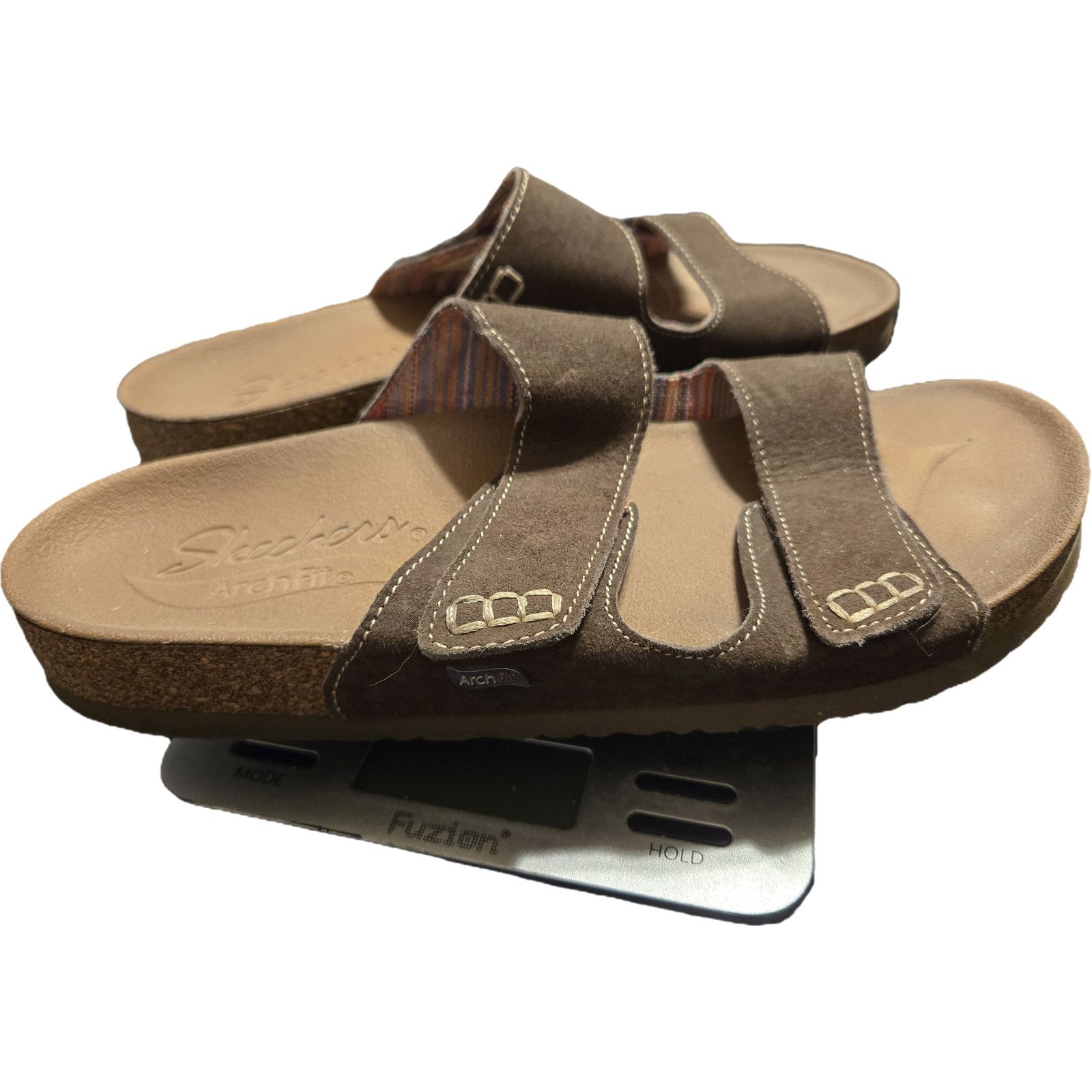 SKECHERS Skechers Arch Fit Brown leather Double Strap Slides 8 sandal Size US 8 / IT 38 - 7 Thumbnail