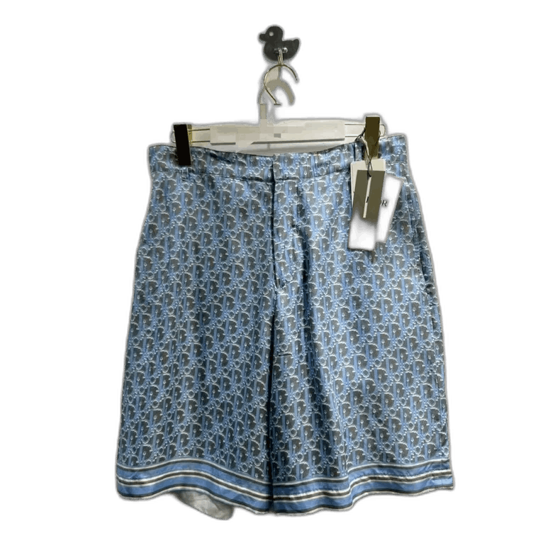 Dior Dior Logo Silk Shorts in Blue Color Size US 44 / EU 60 - 1 Thumbnail