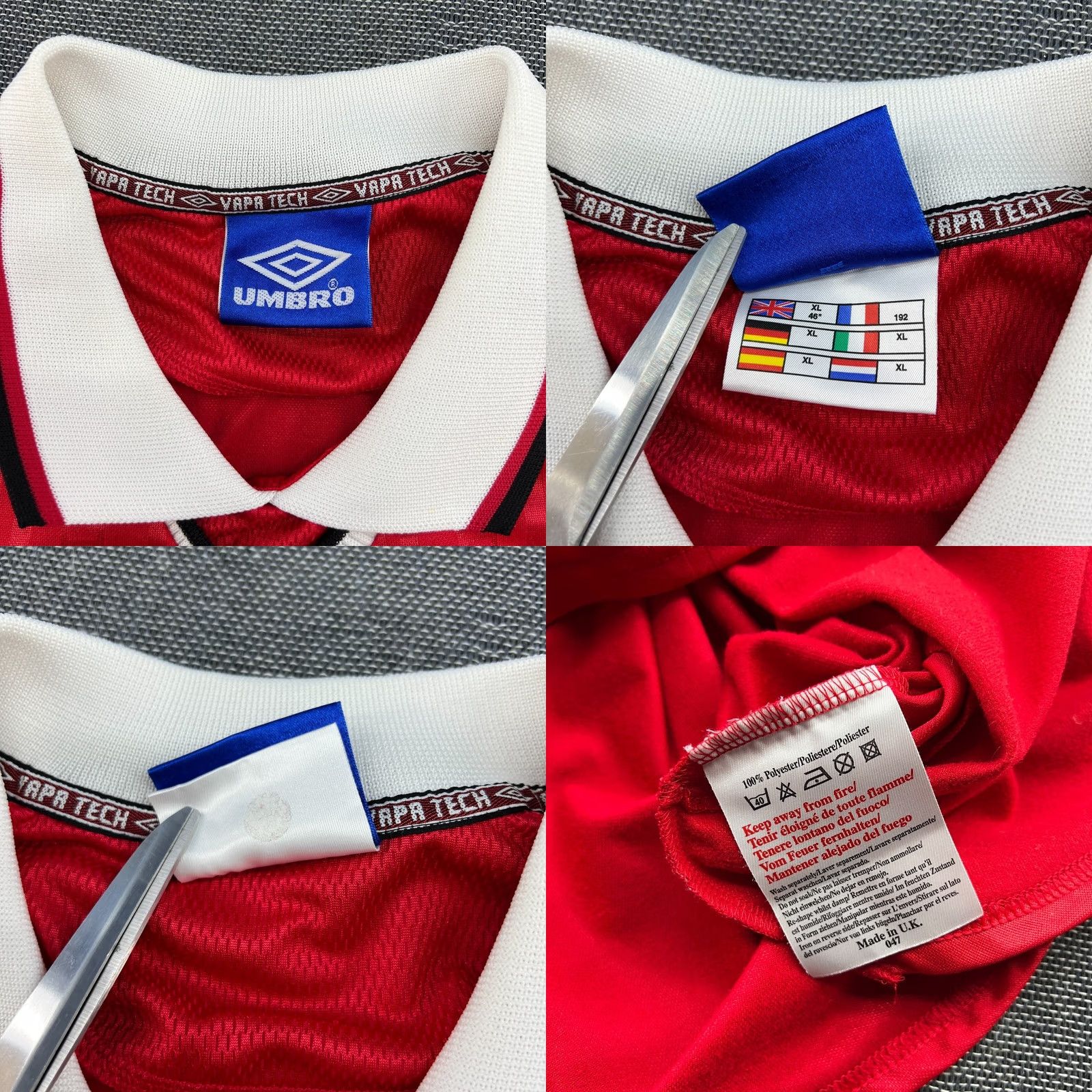 Umbro VINTAGE Umbro Manchester United 1999 1997 2000 Home Football Jersey Mens XL Red Short Sleeve Pullover T-Shirt Athletic Quick Dry Size US XL / EU 56 / 4 - 8 Thumbnail