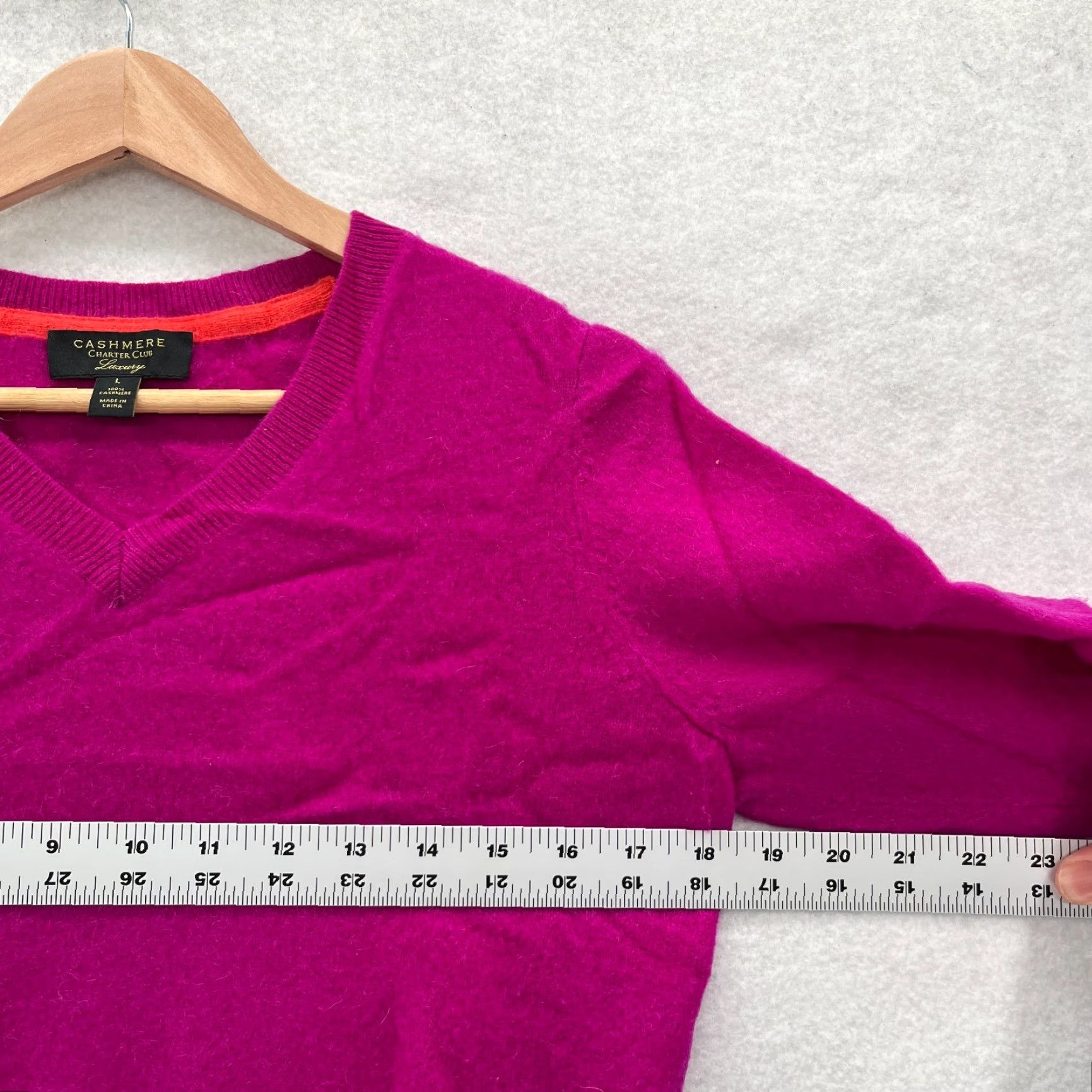 Club Room Club Room Luxury Cashmere Sweater Women's Large Pink V-Neck Long Sleeve Preppy Size L / US 10 / IT 46 - 7 Thumbnail