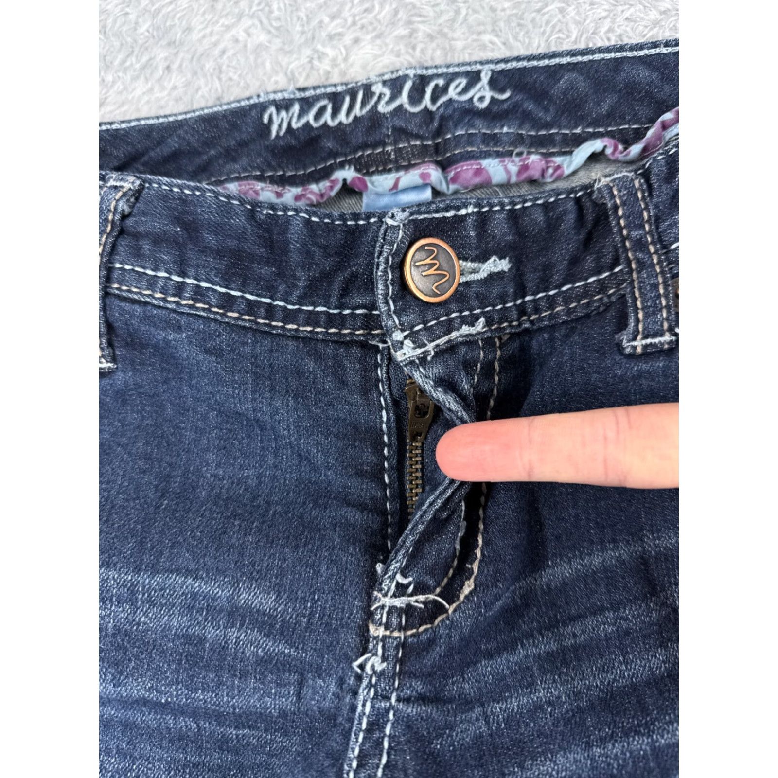 Vintage Maurices Jeans Womens 7 Blue Denim Cotton Low Rise Flared 30x28 Regular Inseam 28in 5-Pocket Stretch Cotton Blend Vintage No Size 28" / US 6 / IT 42 - 5 Thumbnail