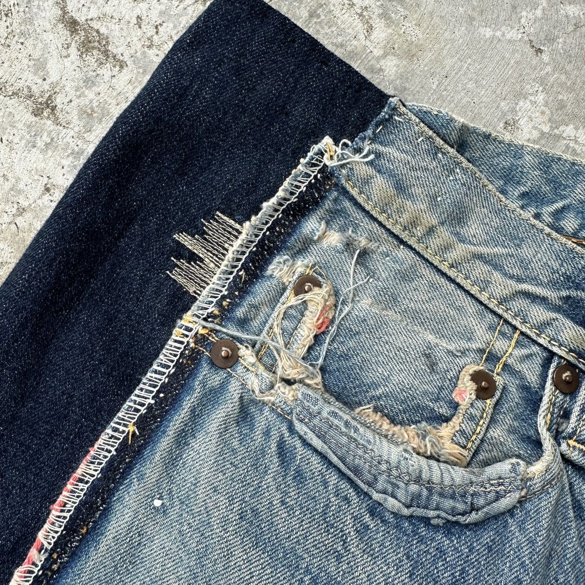 Kapital 2018 Kiro Hirata Boro Crash Jeans Denim Surf jort capris Size US 37 - 7 Thumbnail