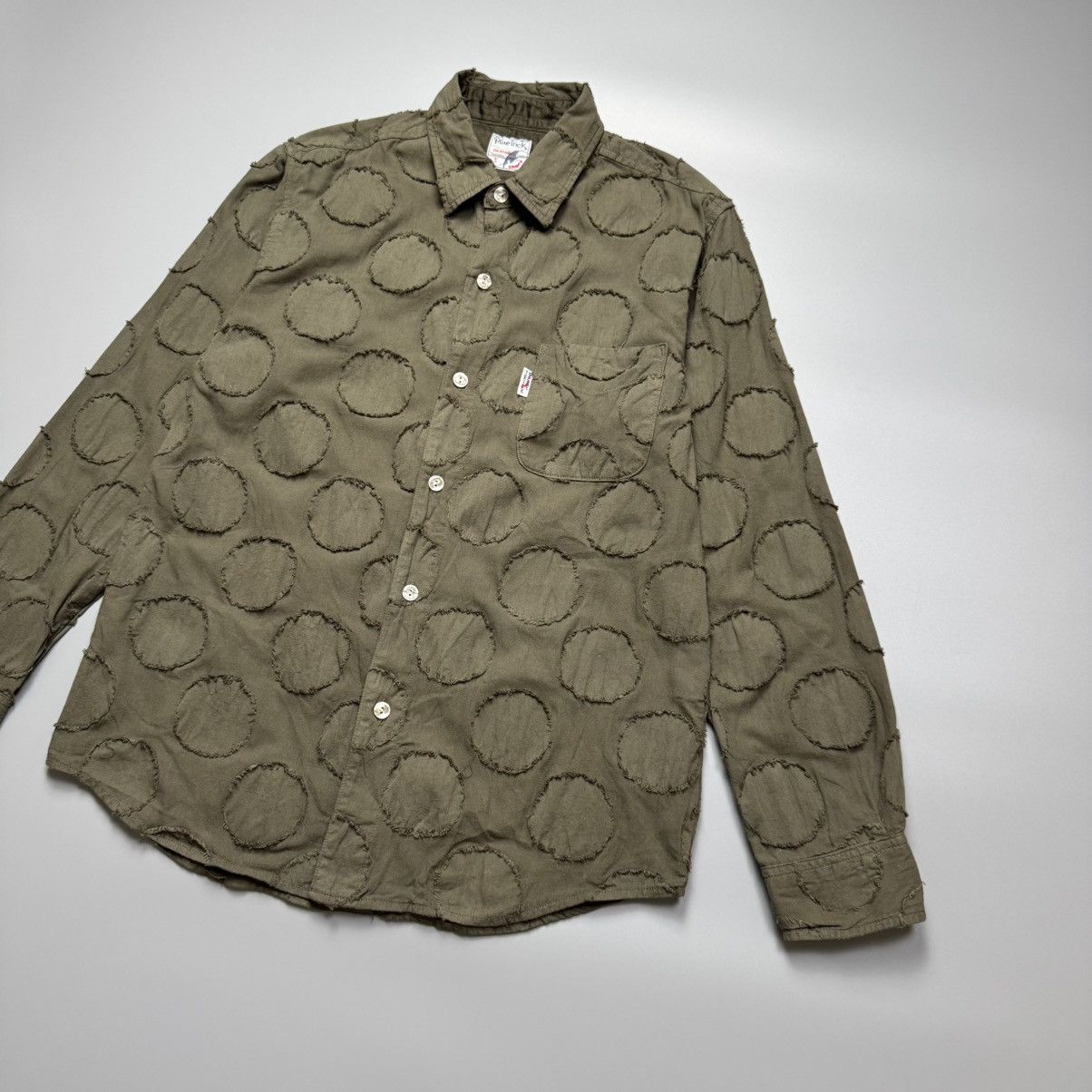 Japanese Brand Bluetrick Okayama - Punch Hole Patch Amekaji Vibes L/S Size US S / EU 44-46 / 1 - 3 Thumbnail