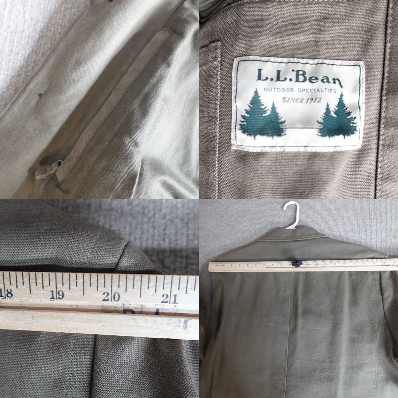 Vintage L.L. Bean Sport Coat 48 Tall Brown Canvas 100% Cotton Safari NEW READ Men Blazer Jacket Coat Notch Lapel Two-Button Long Treated Sun Fade Vintage No Size 48R - 8 Thumbnail