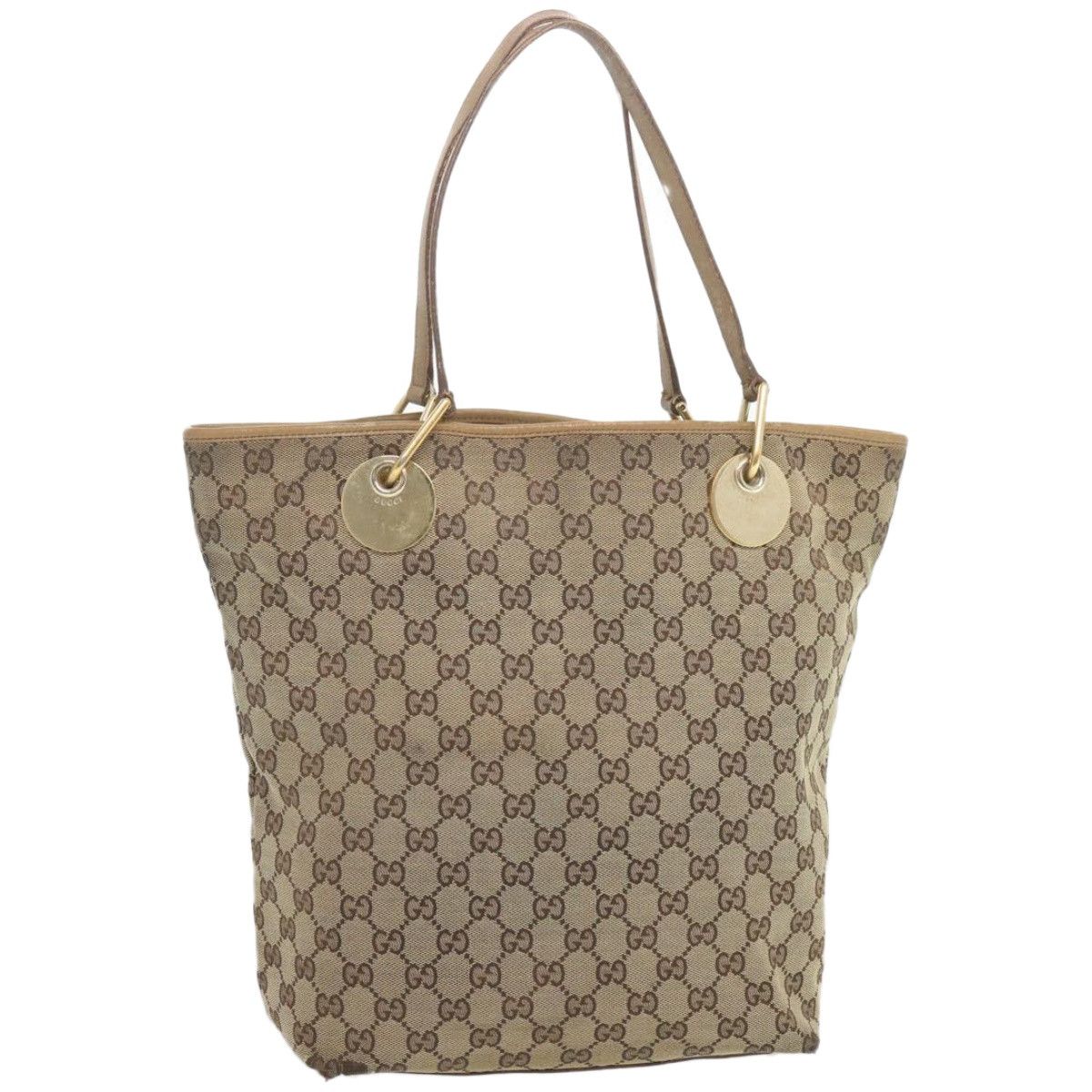 image of Gucci GG Canvas Tote Bag Beige 120836 Auth 66932, Women's