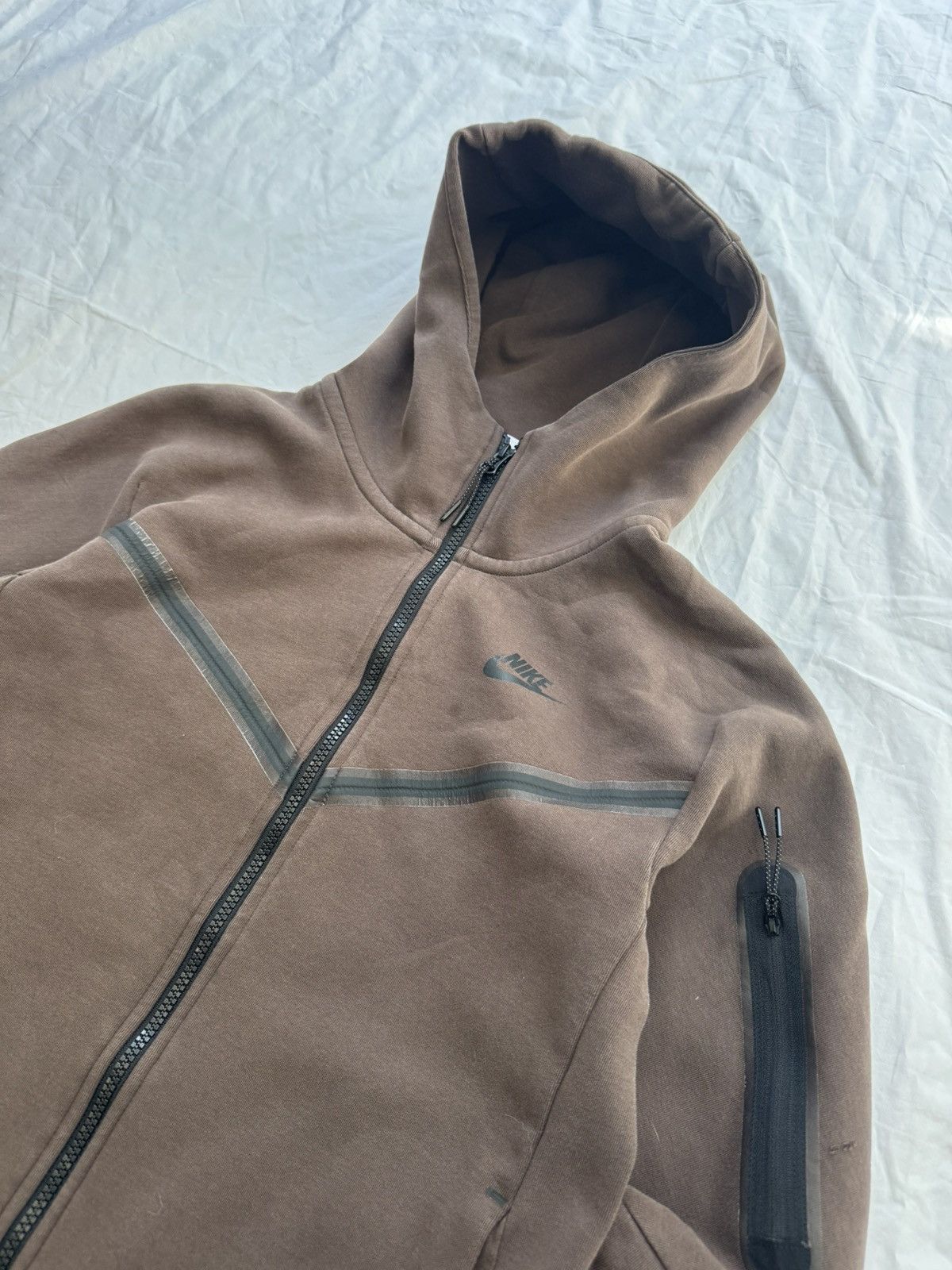 Nike Rare Chocolate Brown Nike Tech Fleece Zip Up Hoodie Size US XS / EU 42 / 0 - 2 Thumbnail