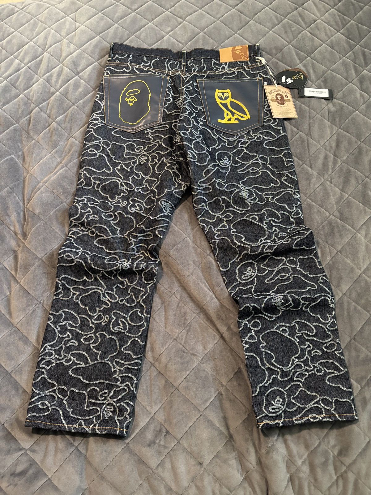 Bape Ovo camo denim pants