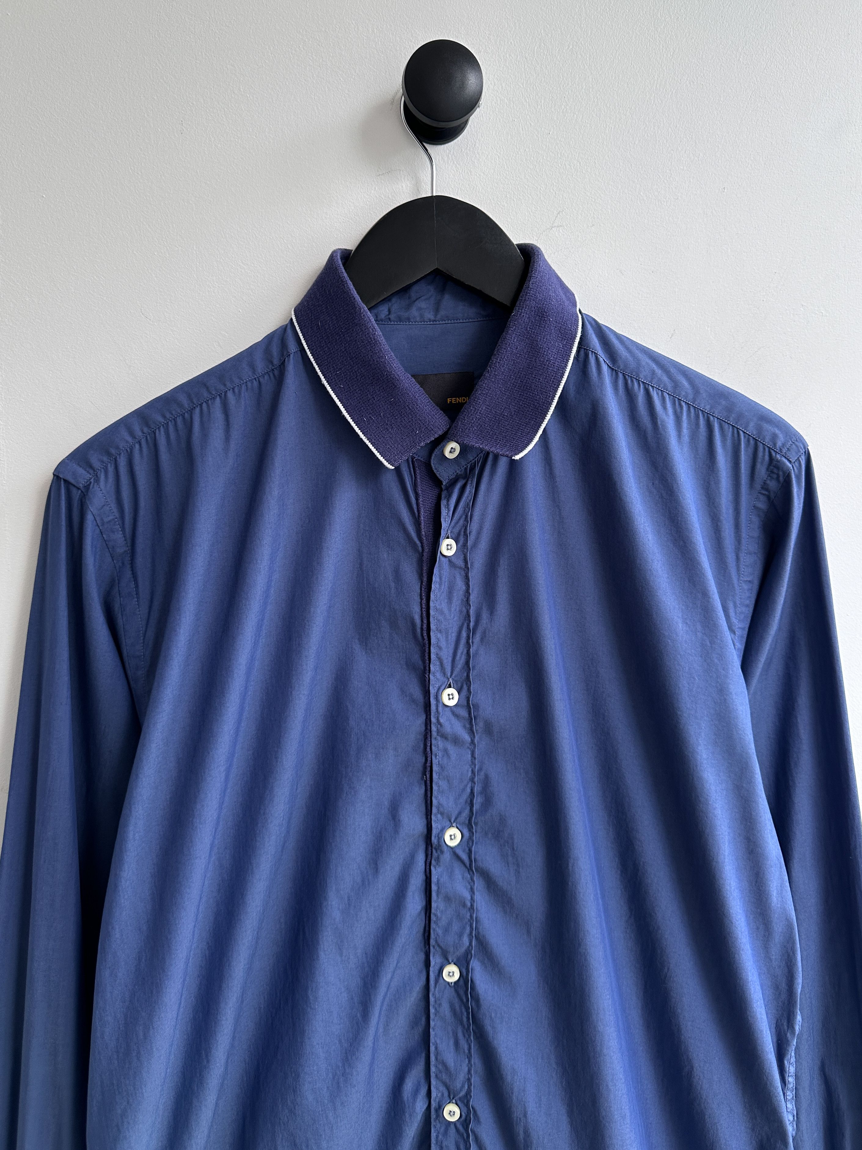 Fendi Fendi Blue Button Up Shirt Size US L / EU 52-54 / 3 - 2 Thumbnail