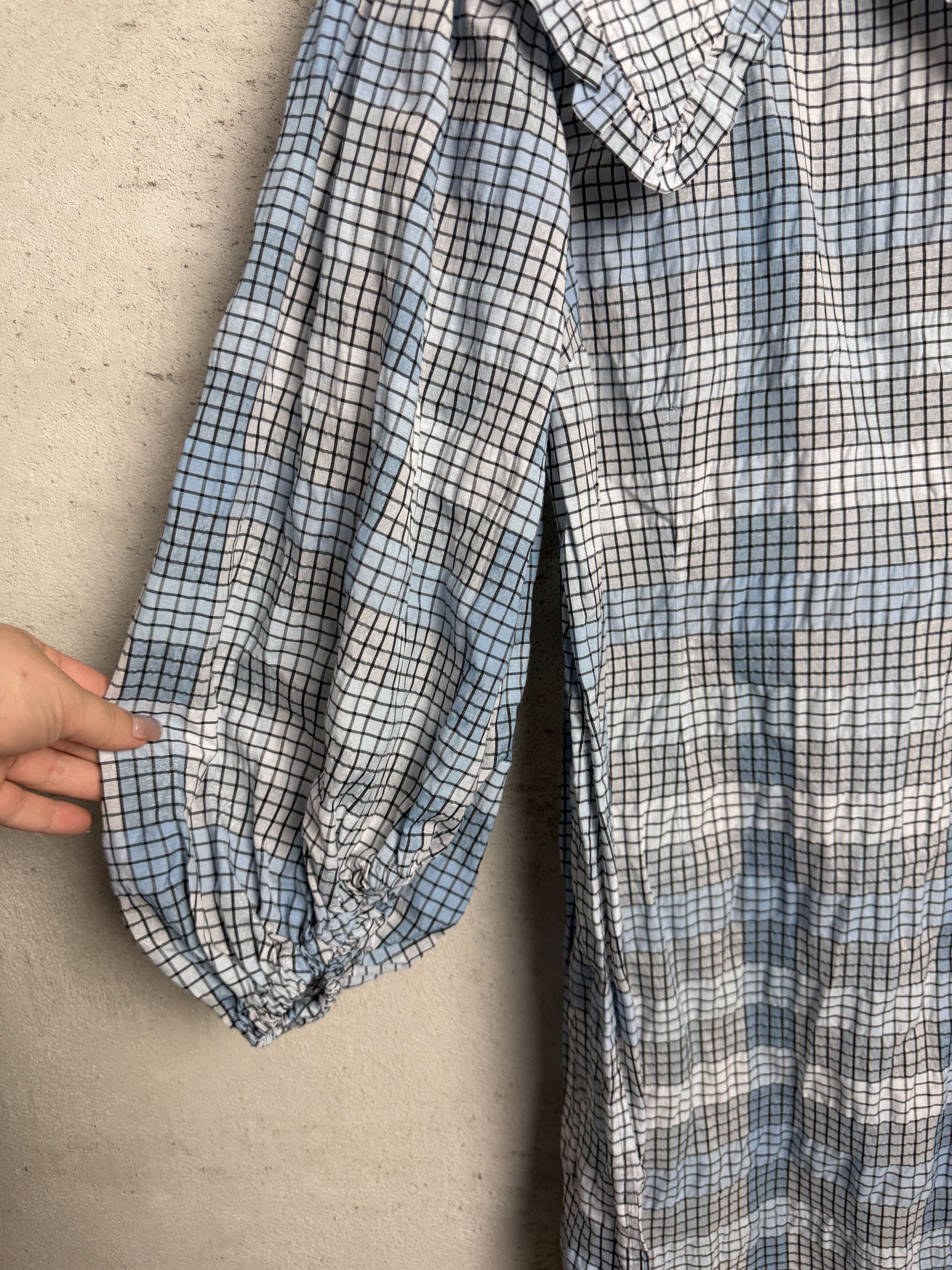 Ganni Ganni Seersucker Check Mini dress blue casual scandi Size M / US 6-8 / IT 42-44 - 3 Thumbnail