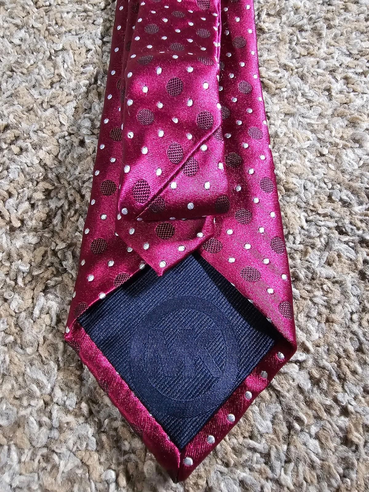 Michael Kors Michael KORS Necktie 100% Silk Pink Purple Polka Dots Size ONE SIZE - 4 Thumbnail