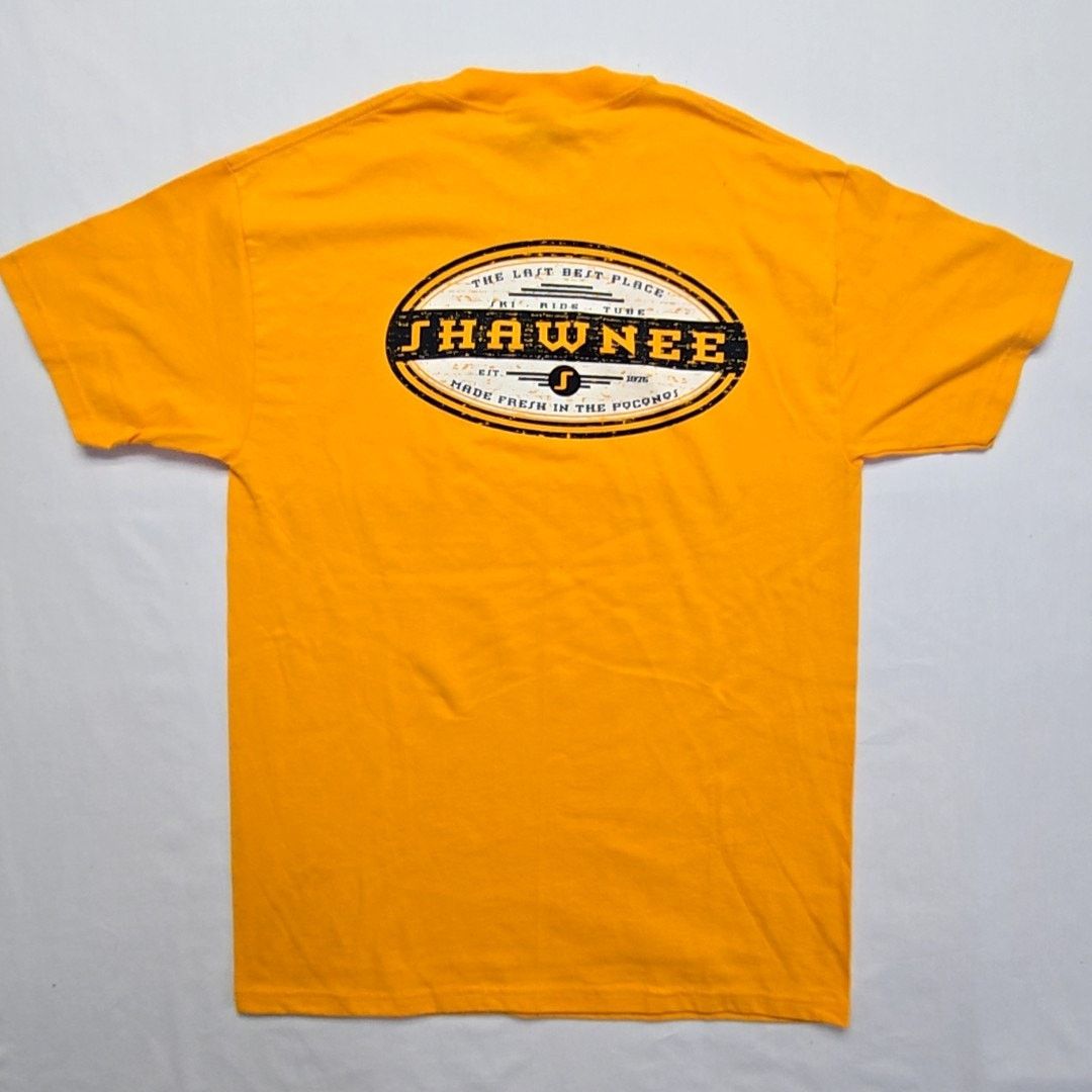 Hanes Vintage Shawnee Shirt Hanes M Ski Ride Tube Yellow Tee 90s Size US M / EU 48-50 / 2 - 1 Thumbnail
