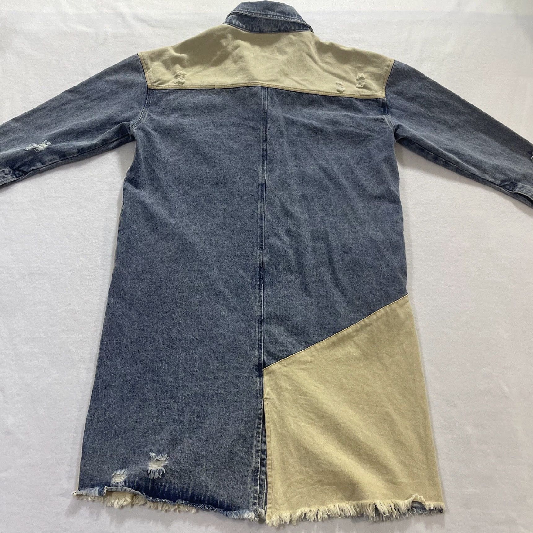 Denime Oli & Holi Boho Mixed Denim Jacket Long Oversize Boutique Button & Snap Size S Women Multicolor Denim Jacket Spring Summer Fall Winter Size S / US 4 / IT 40 - 5 Thumbnail