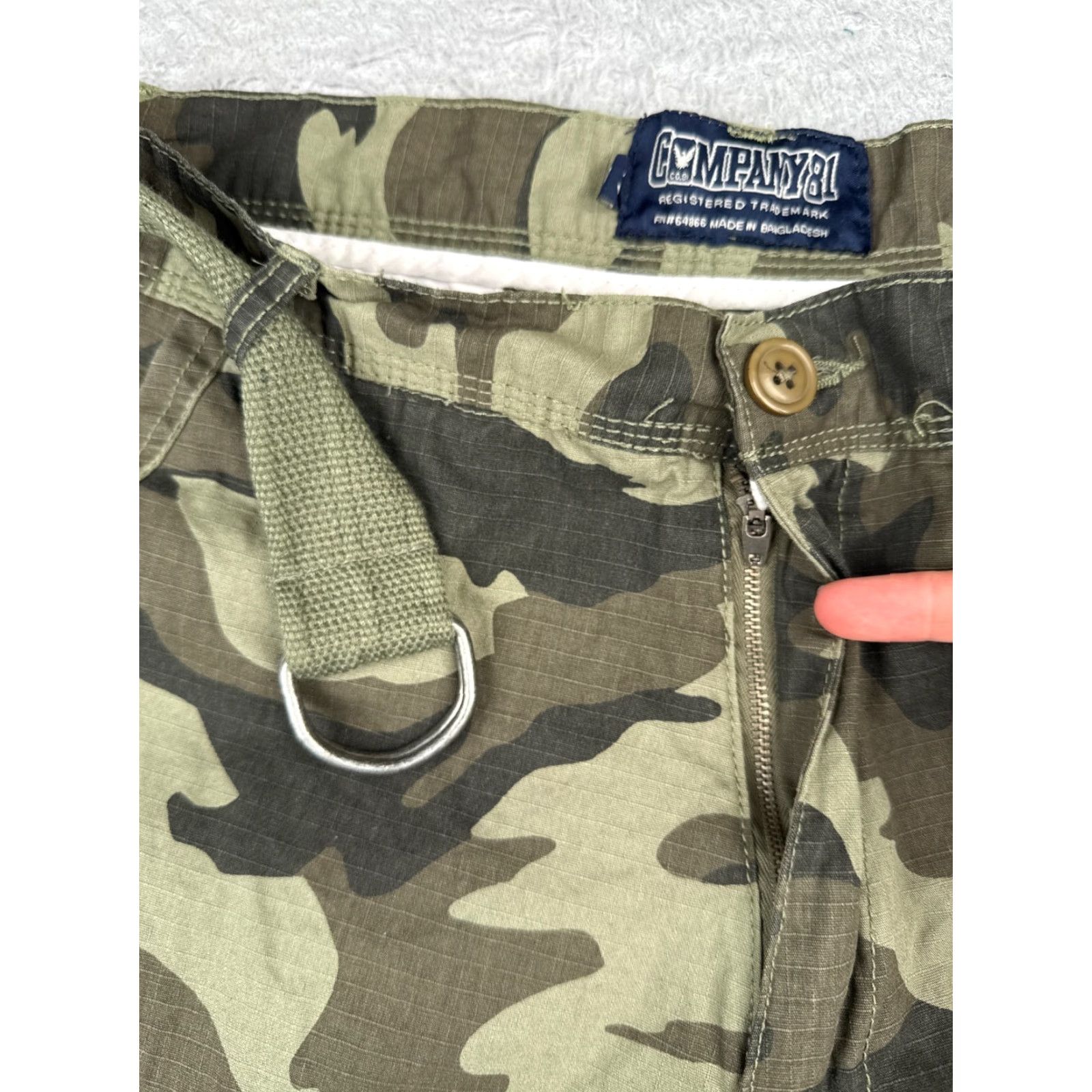 Vintage Company81 Shorts Men 38 Green Camo Cargo Rip-Stop Belted 100% Cotton NEW Size US 38 / EU 54 - 6 Thumbnail