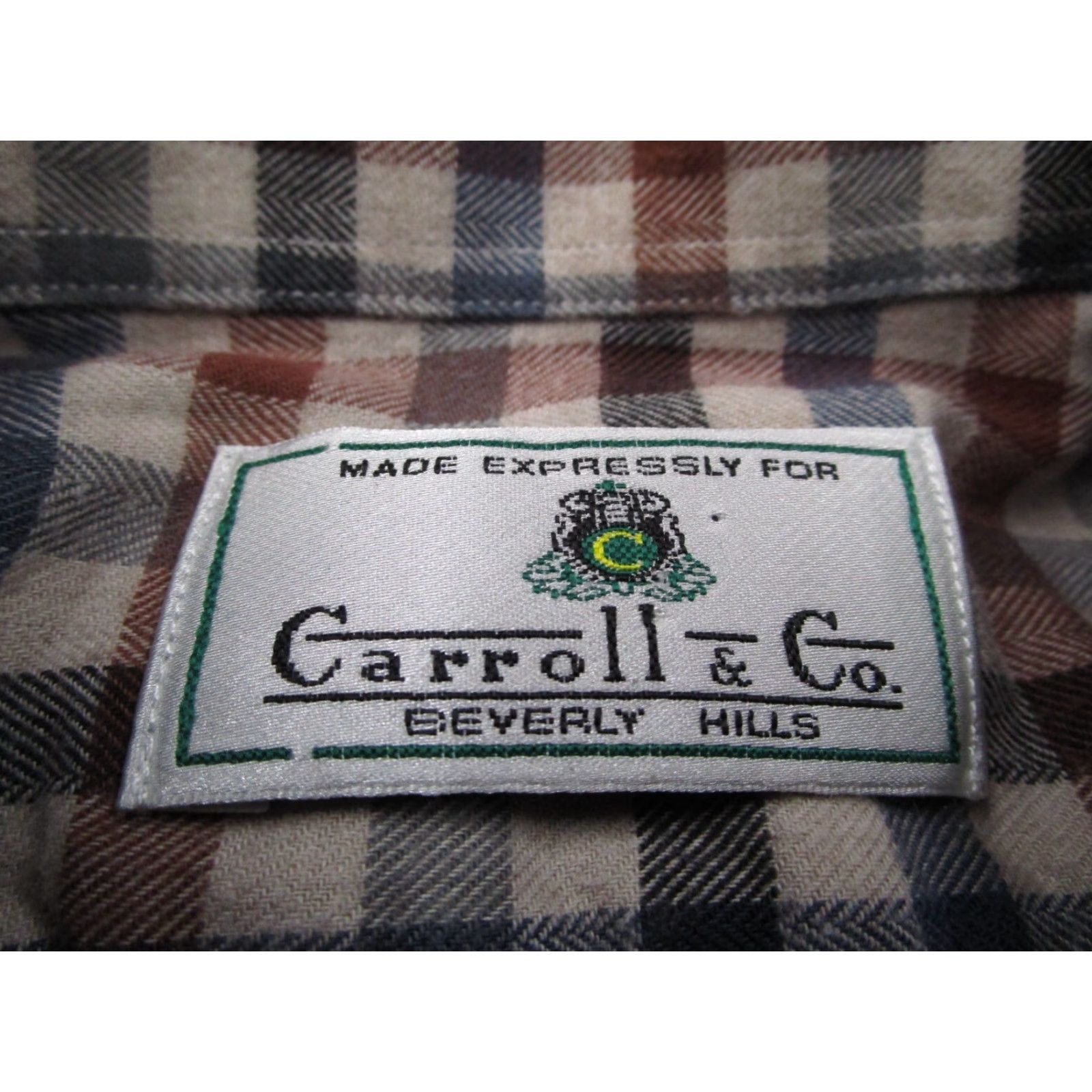 CO Carroll Co Beverly Hills Shirt Mens Medium Beige Button Up Wool Blend Work Hike Size US M / EU 48-50 / 2 - 3 Thumbnail