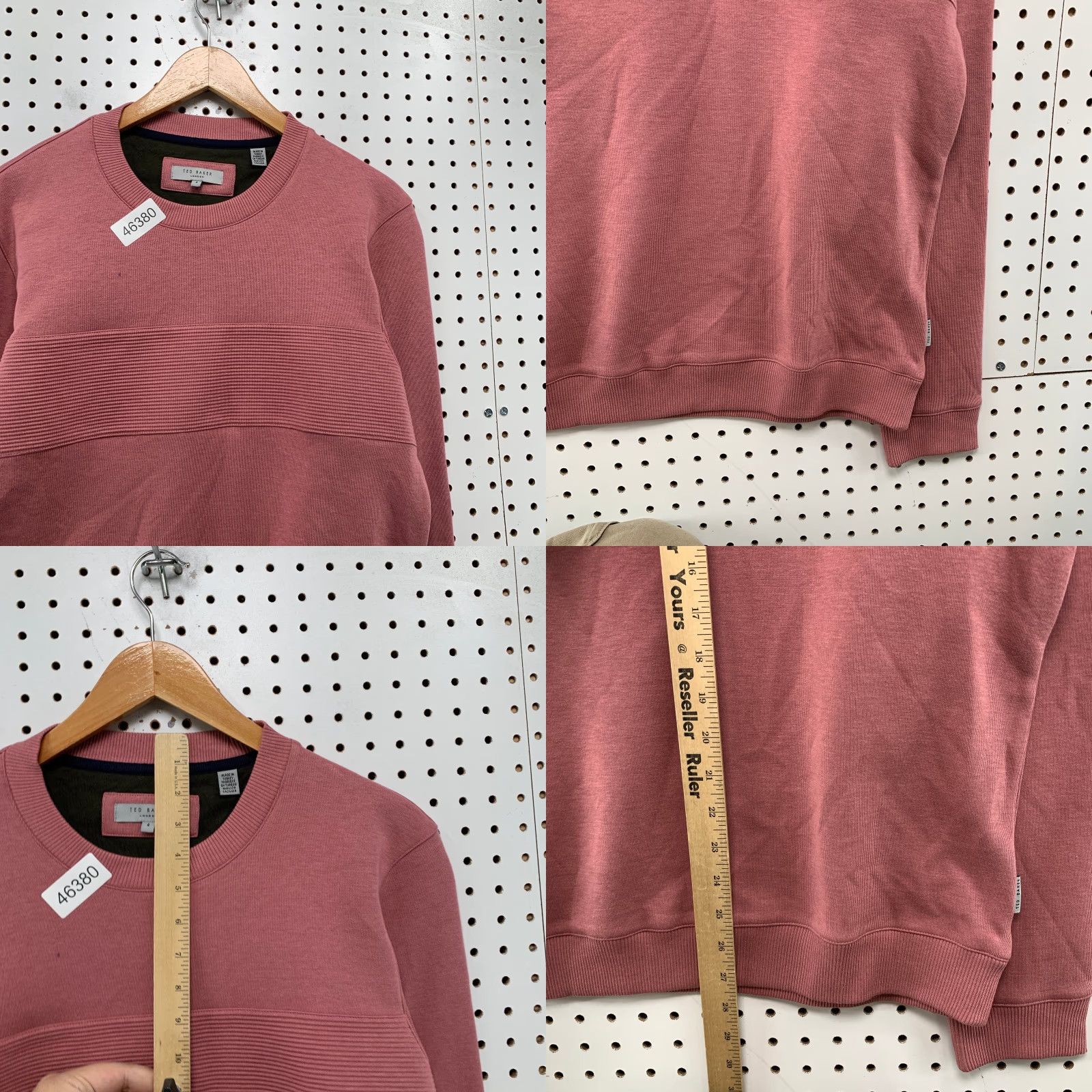 Ted Baker Ted Baker London Sweater Mens Size L Mauve Pink Tonal Striped Preppy Work Knit Pullover Crew Neck Long Sleeve Casual Winter Spring Fall Mens Size US L / EU 52-54 / 3 - 8 Thumbnail