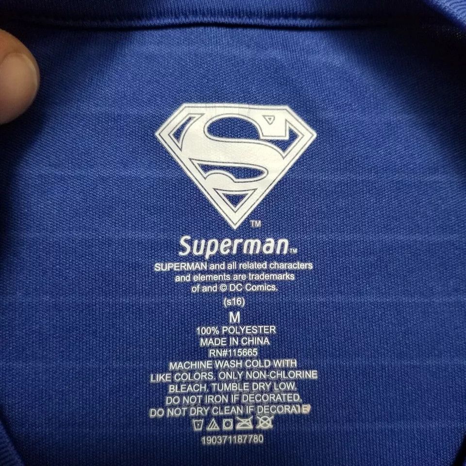Other Superman Shirt Mens Medium Blue Short Sleeve Round Neck Size US M / EU 48-50 / 2 - 8 Thumbnail