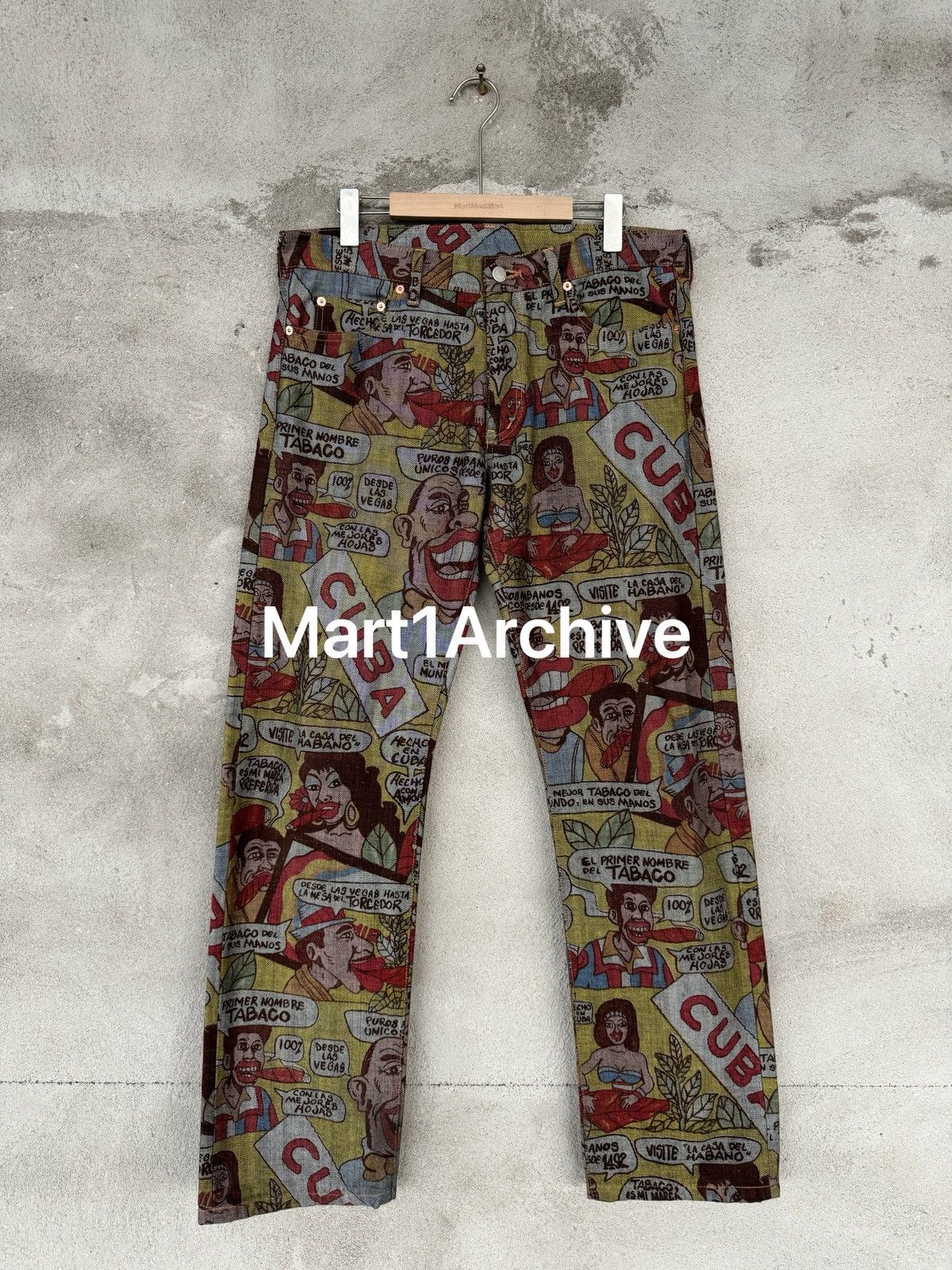 Comme des Garcons Comme Des Garçons 03SS “Cuba” Comic Print Denim Size US 34 / EU 50 - 1 Thumbnail