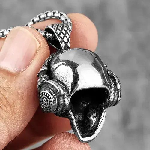 Other Death Rock Headphone Skull Necklace Size ONE SIZE - 2 Thumbnail