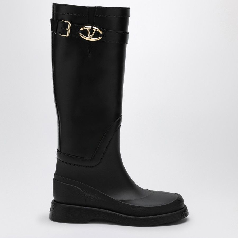 Valentino o1d2blof1024 V Logo Boots in Black Size US 9 / IT 39 - 1 Thumbnail