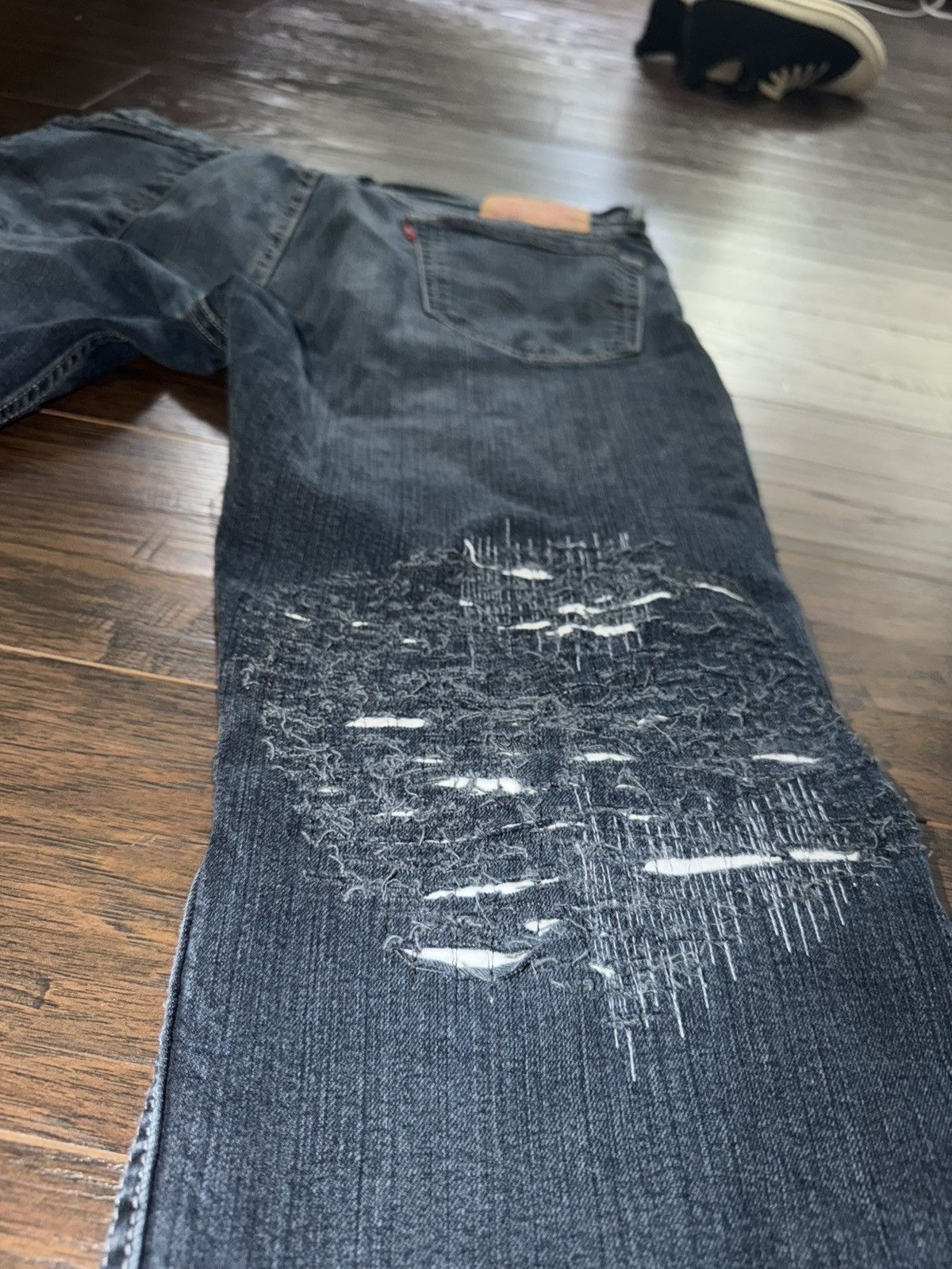 Ends Repair Sample Ends Repair Navy Blue Distressed Flared Denim Pants Size US 34 / EU 50 - 6 Thumbnail