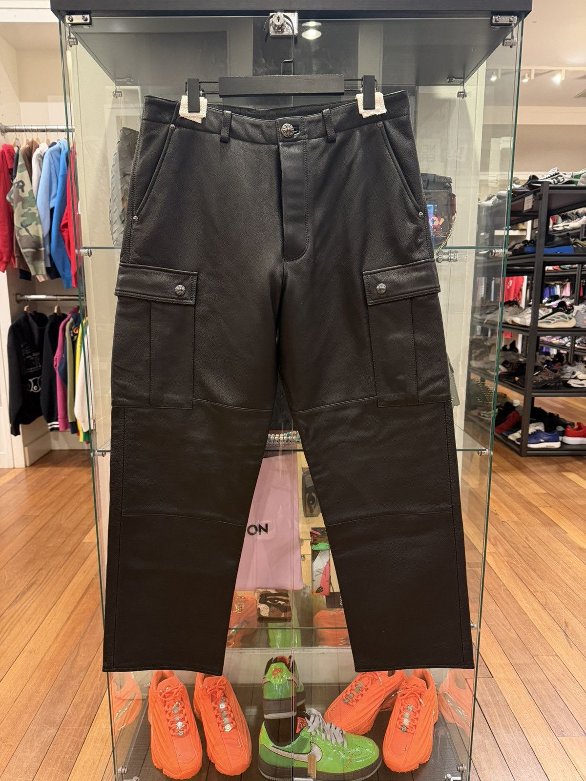 Chrome Hearts Chrome Hearts Devil Dog Leather Cargo Pants Size US 34 / EU 50 - 1 Thumbnail