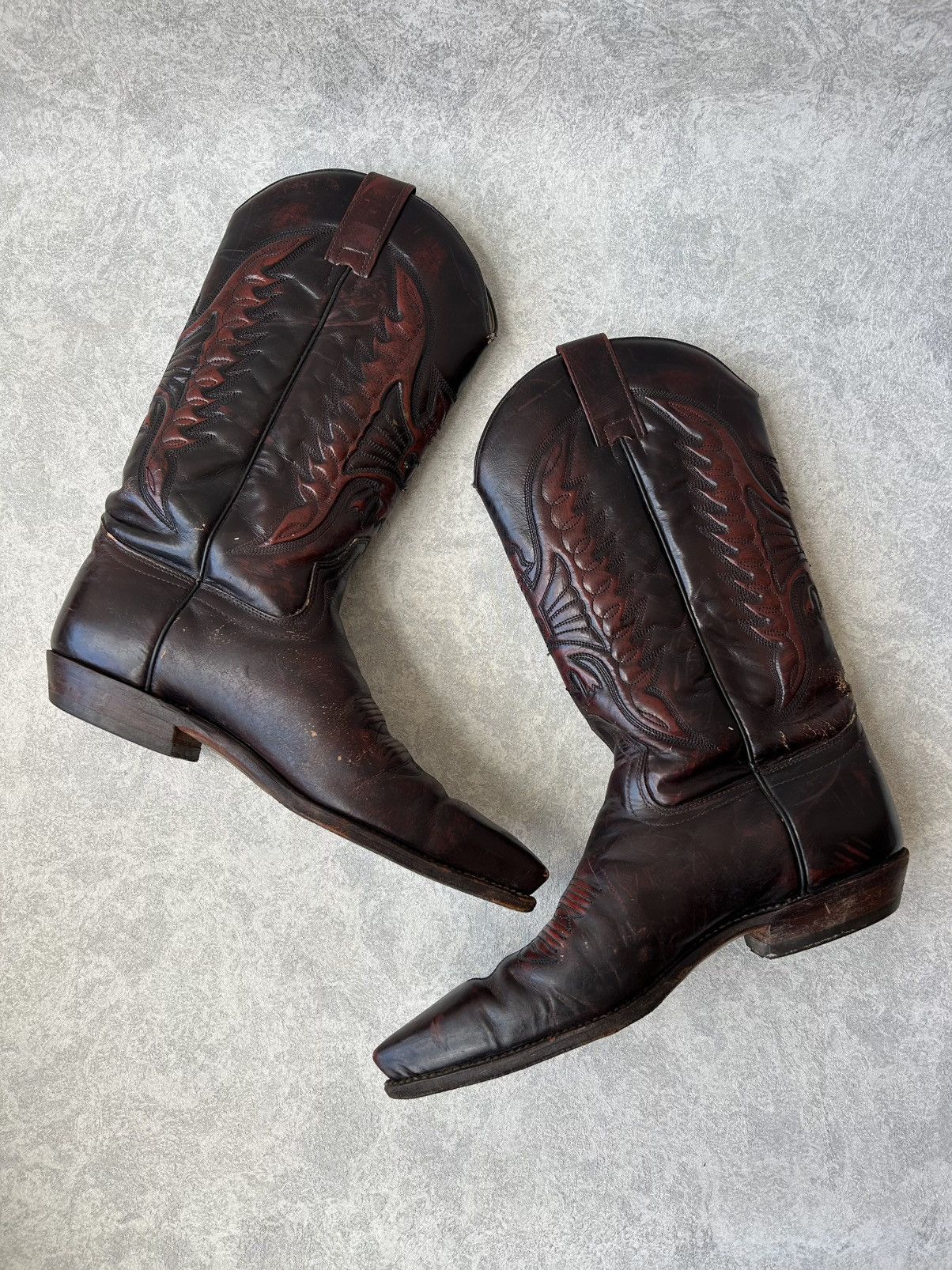 Sendra Sendra Western Cowboy Burgundy Leather Boots Size US 8 / EU 41 - 6 Thumbnail
