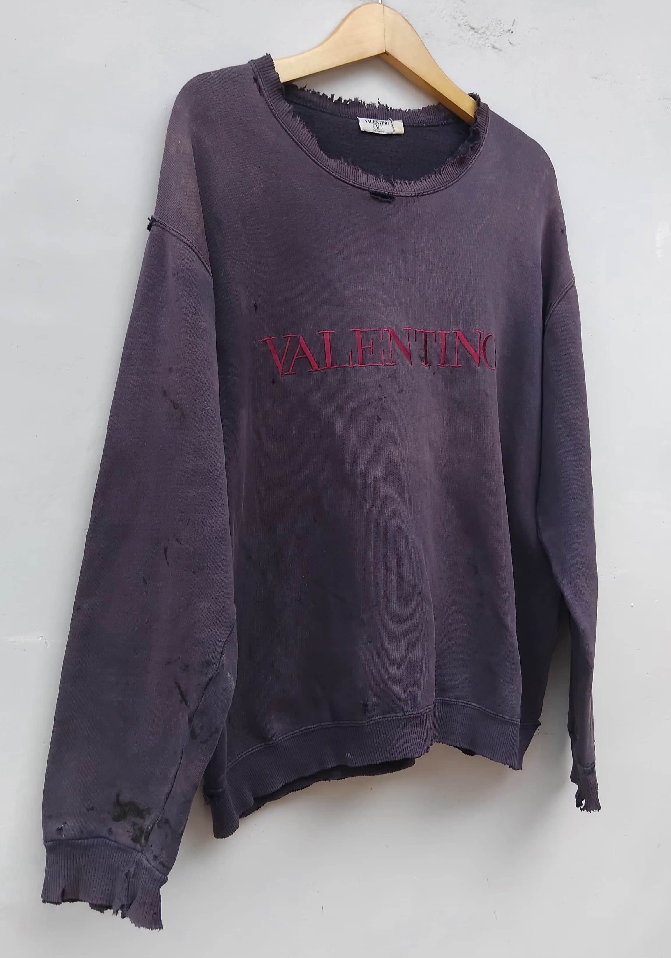 Valentino Vintage Original Valentino distress sweater Size US M / EU 48-50 / 2 - 2 Thumbnail