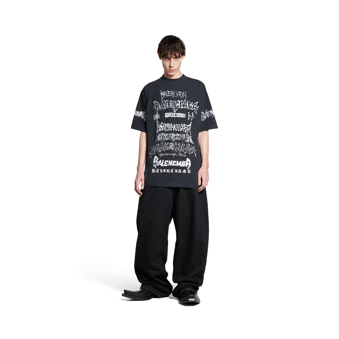 Balenciaga o1srvl11e0325 DIY Metal T-Shirt Large Fit in Black/White Size US M / EU 48-50 / 2 - 5 Thumbnail
