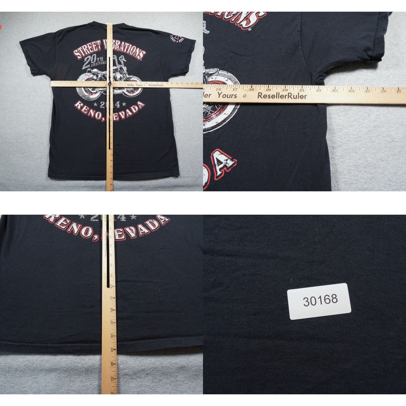 Fruit Of The Loom Street Vibrations Shirt Mens XL Black Motorcycle Tee Reno Nevada Biker 2014 Size US XL / EU 56 / 4 - 8 Thumbnail