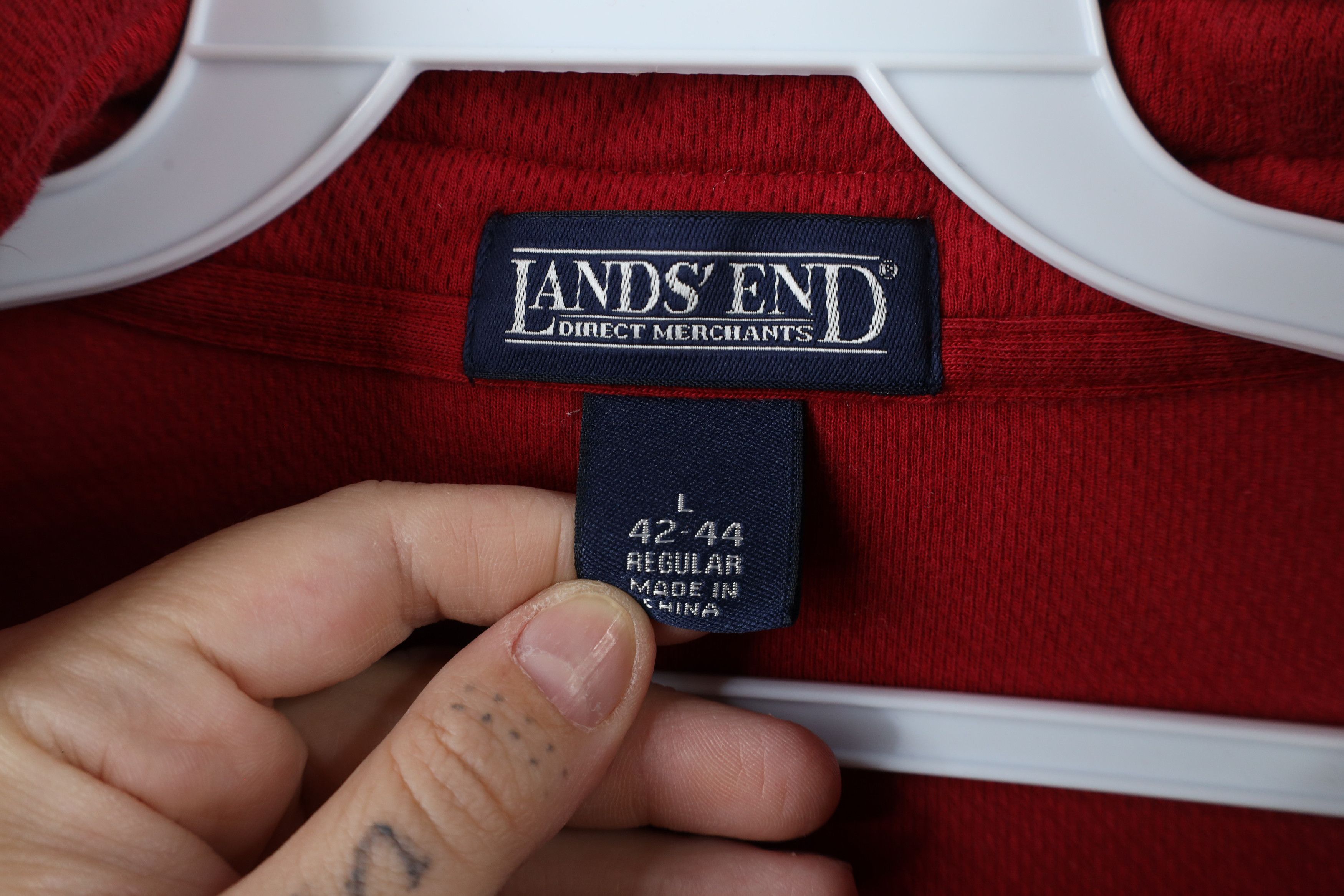 Lands' End × Vintage Vintage Lands End Thermal Knit Half Zip Pullover Sweater Size US L / EU 52-54 / 3 - 8 Thumbnail