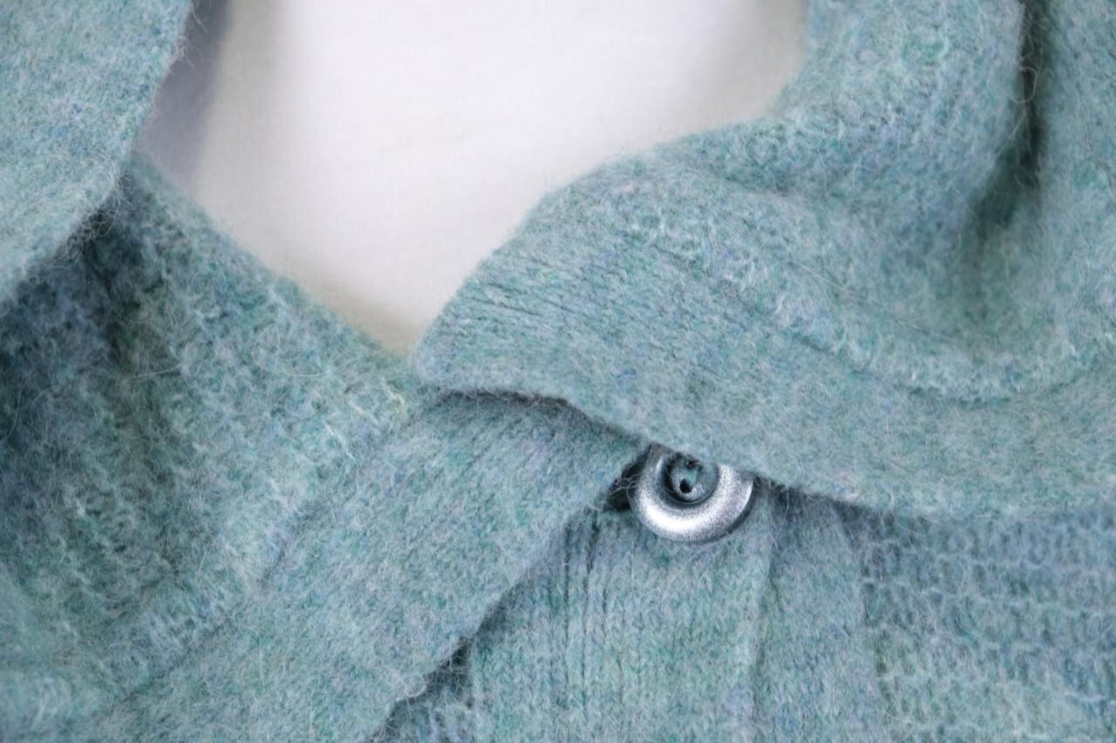 Designer Aventures des Toiles Green Wool Alpaca Knit Jacket Size 40 Size M / US 6-8 / IT 42-44 - 4 Thumbnail