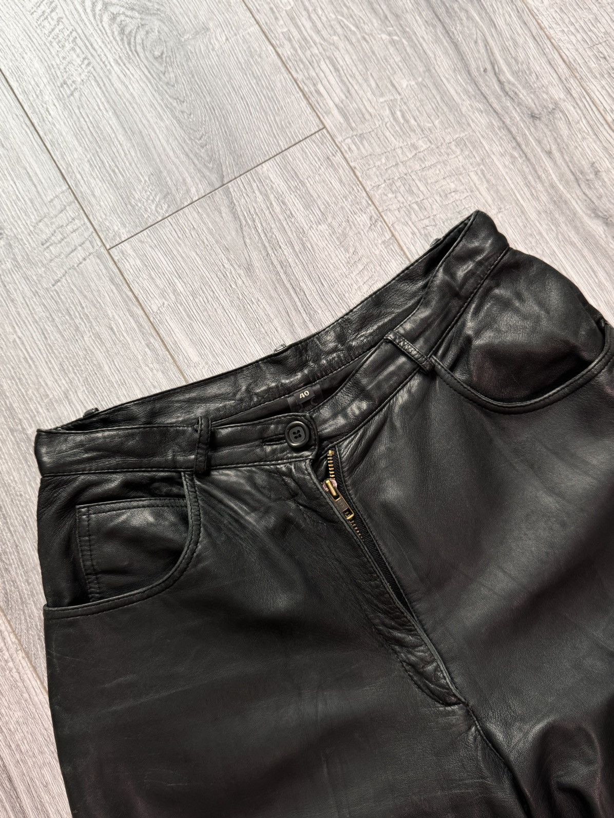 Other leather pants Y2k cowboy opium Rick Owen’s style baggy Size US 32 / EU 48 - 9 Thumbnail