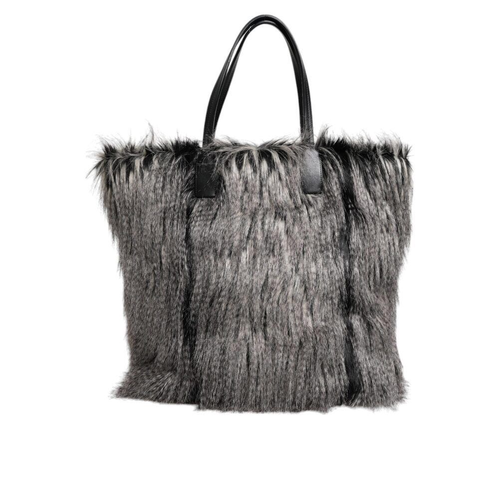Dolce & Gabbana Dolce & Gabbana Black Oversize Faux Fur Shopping Tote Bag Wo Size ONE SIZE - 4 Thumbnail
