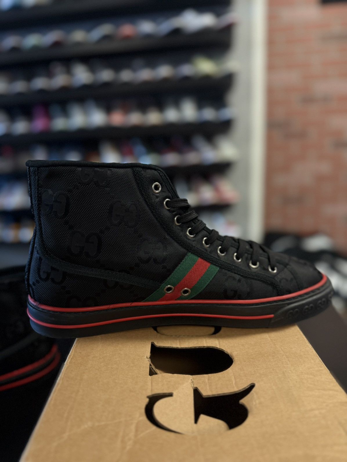 Gucci Gucci High Top Black Tennis Sneakers Size 10G/10.5US Size US 10.5 / EU 43-44 - 6 Thumbnail