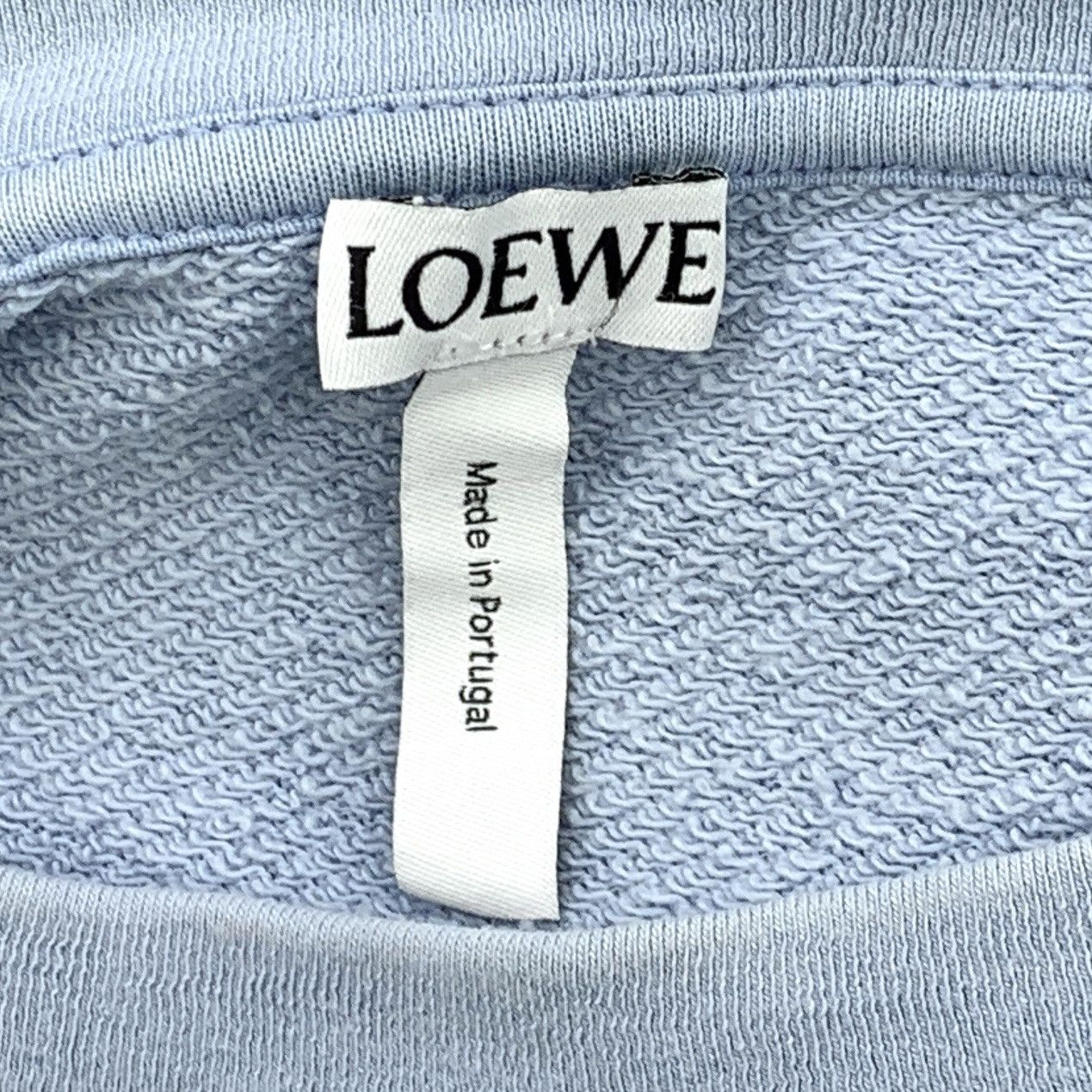 Loewe Loewe Light Blue Logo Embroidered Cotton Sweatshirt Size L / US 10 / IT 46 - 8 Thumbnail