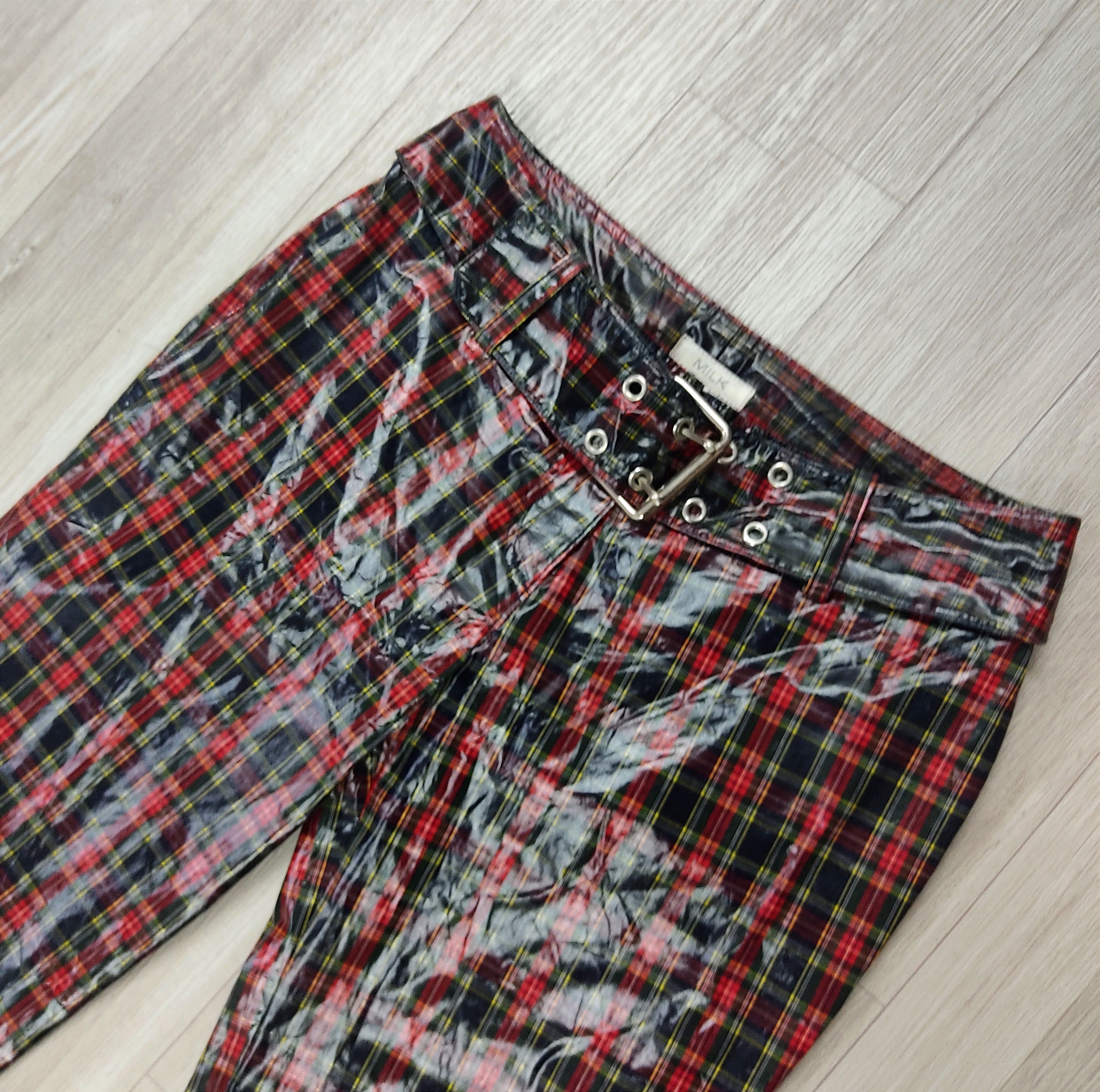 GOTHBOICLIQUE × Japanese Brand × Lad Musician MILK Goth Punk Plaid Tartan Cropped Pants Size 28" / US 6 / IT 42 - 5 Thumbnail