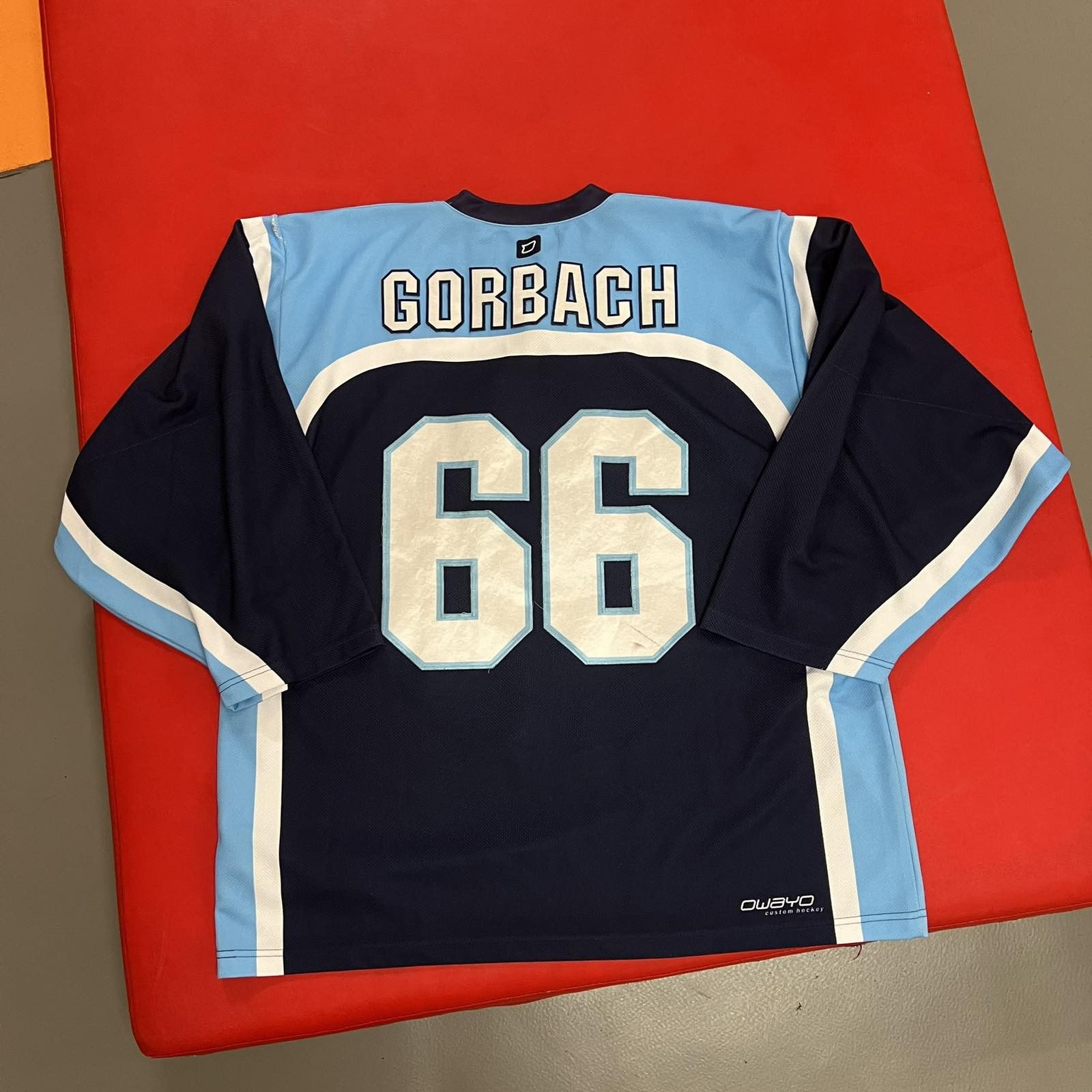 NHL × Vintage owayo custom sports hockey #66 Gorbach jersey size XL Size US XL / EU 56 / 4 - 1 Thumbnail