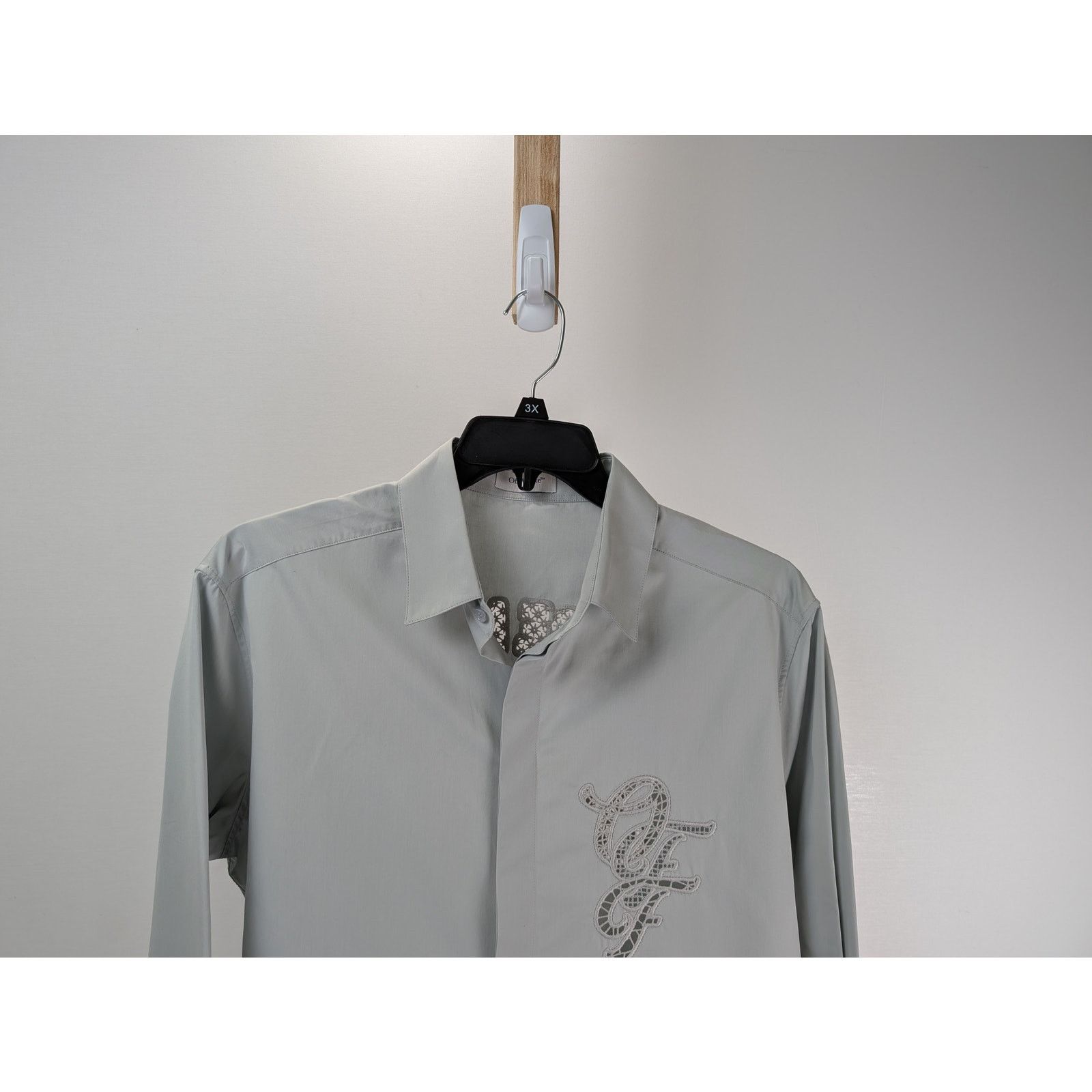 Off-White o1rshd1 Natlover Lace Heavycot Artic Button up Shirt Size US M / EU 48-50 / 2 - 2 Thumbnail