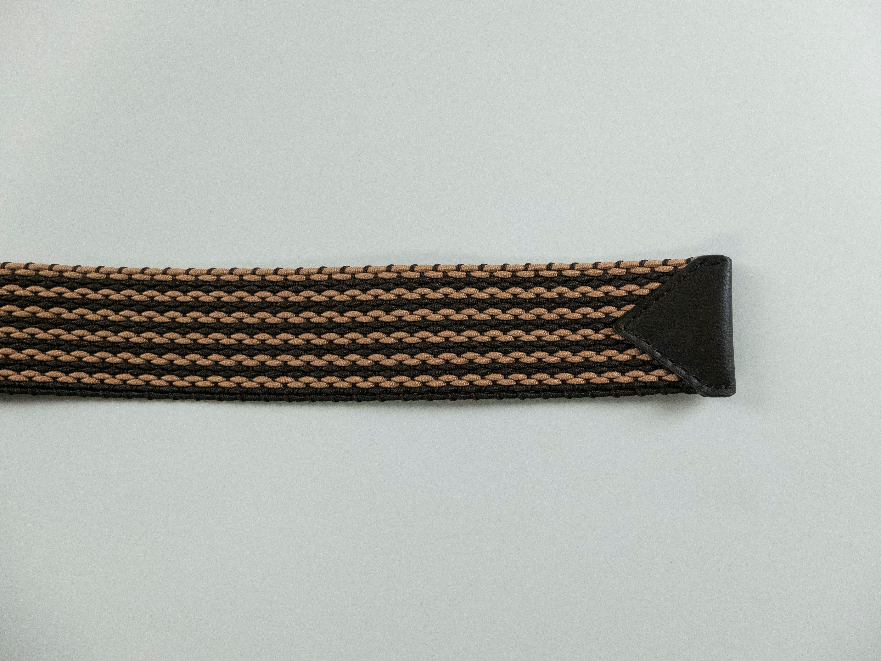 Bottega Veneta BOTTEGA VENETA brown elastic stripes woven fabric belt 90 Size 34 - 8 Thumbnail