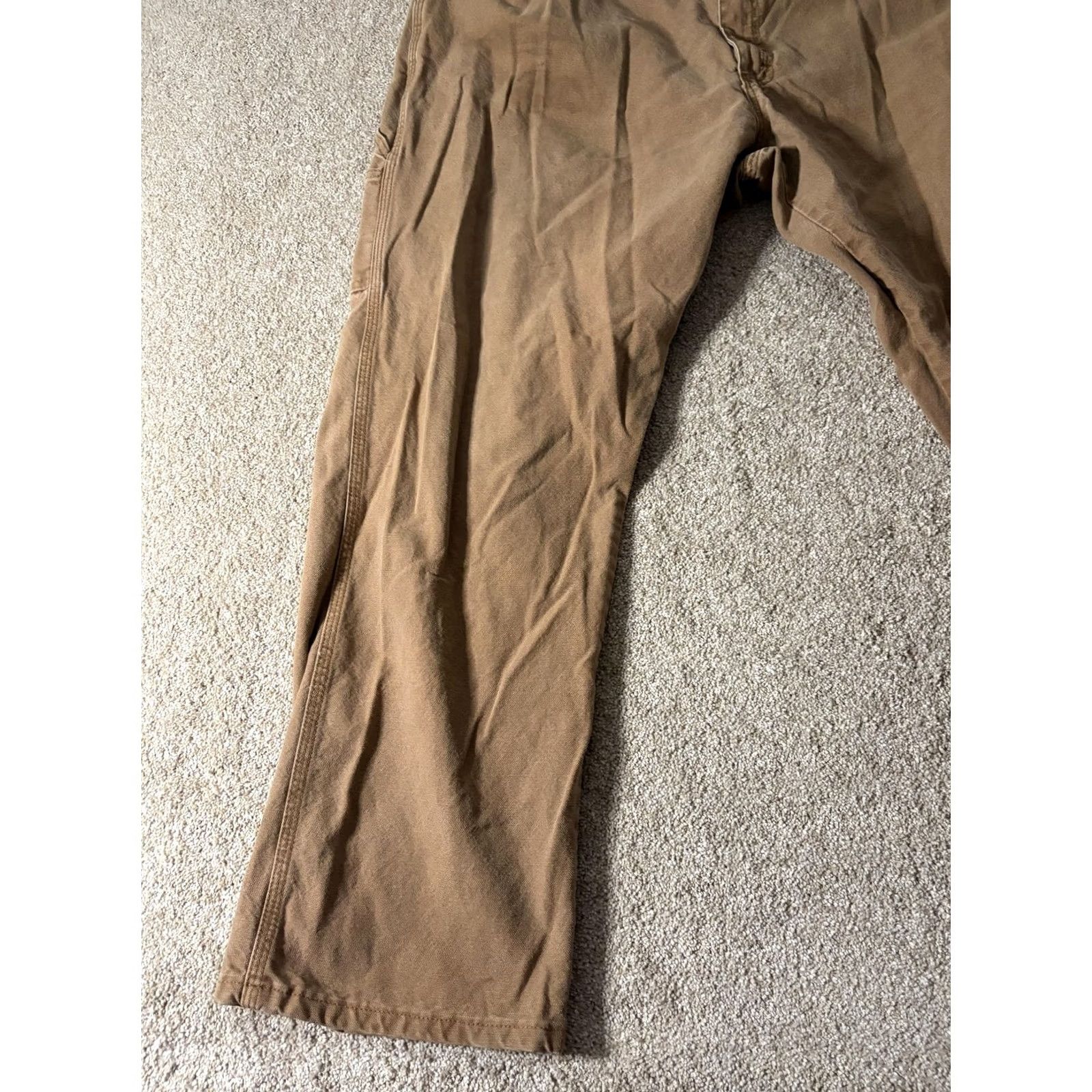 Vintage Mens Canvas Carpenter Pants 42x32 Brown Relaxed Fit Workwear Utility Casual Pants Mens Brown Canvas Carpenter Work Pants 42 32 Mens Size US 42 / EU 58 - 2 Thumbnail