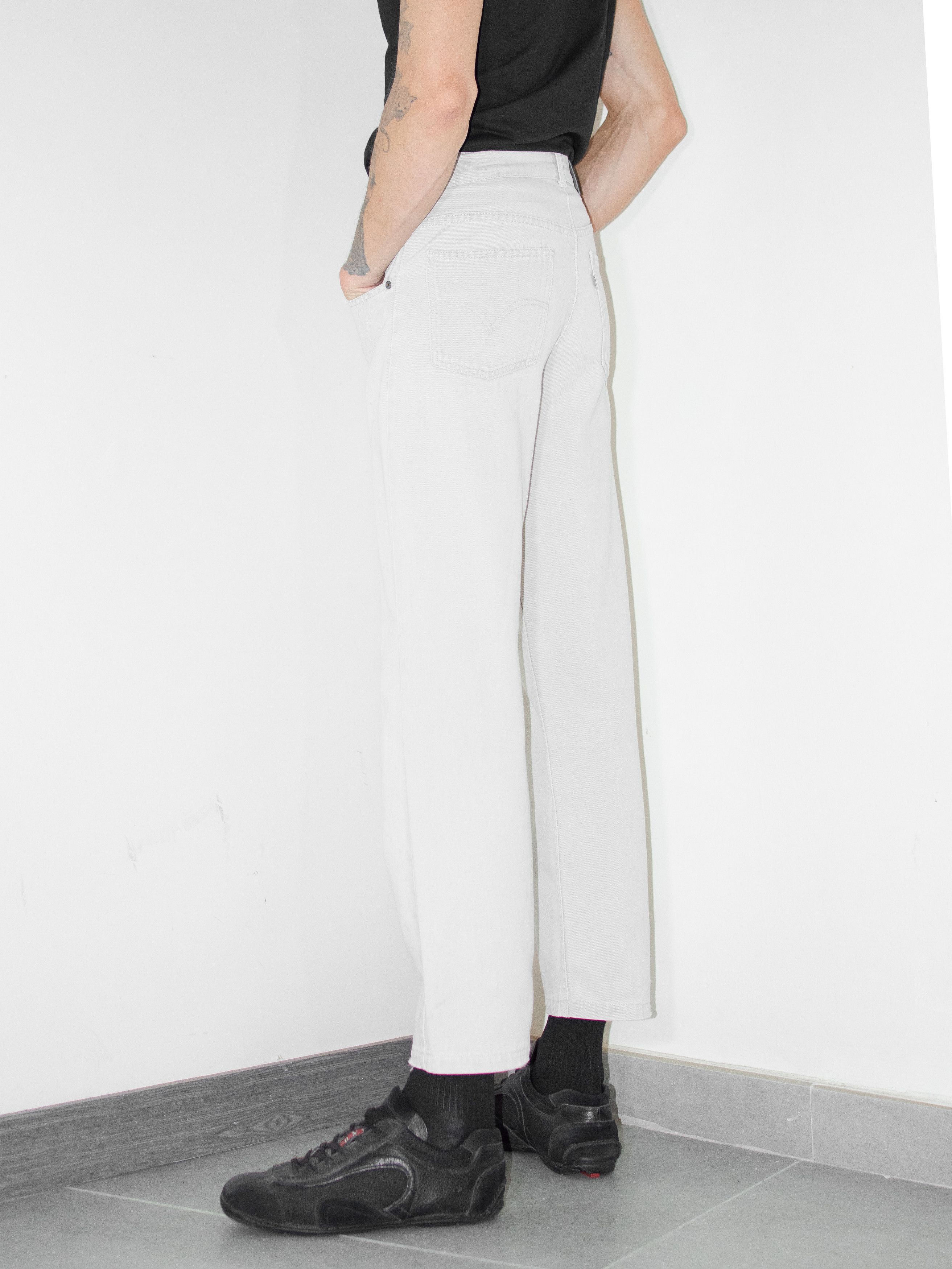 Japanese Brand × Levi's Vintage Clothing Y2K Vintage White tag Cropped cream Levi denim Jeans Size US 28 / EU 44 - 3 Thumbnail